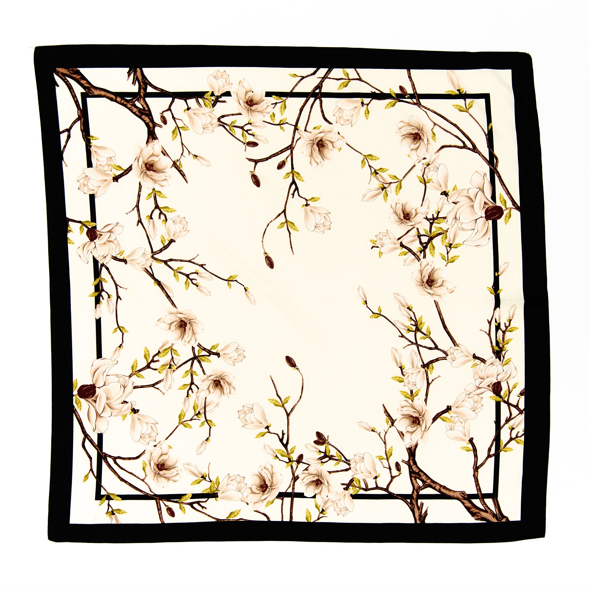 Floral Print Silky Twill Scarf