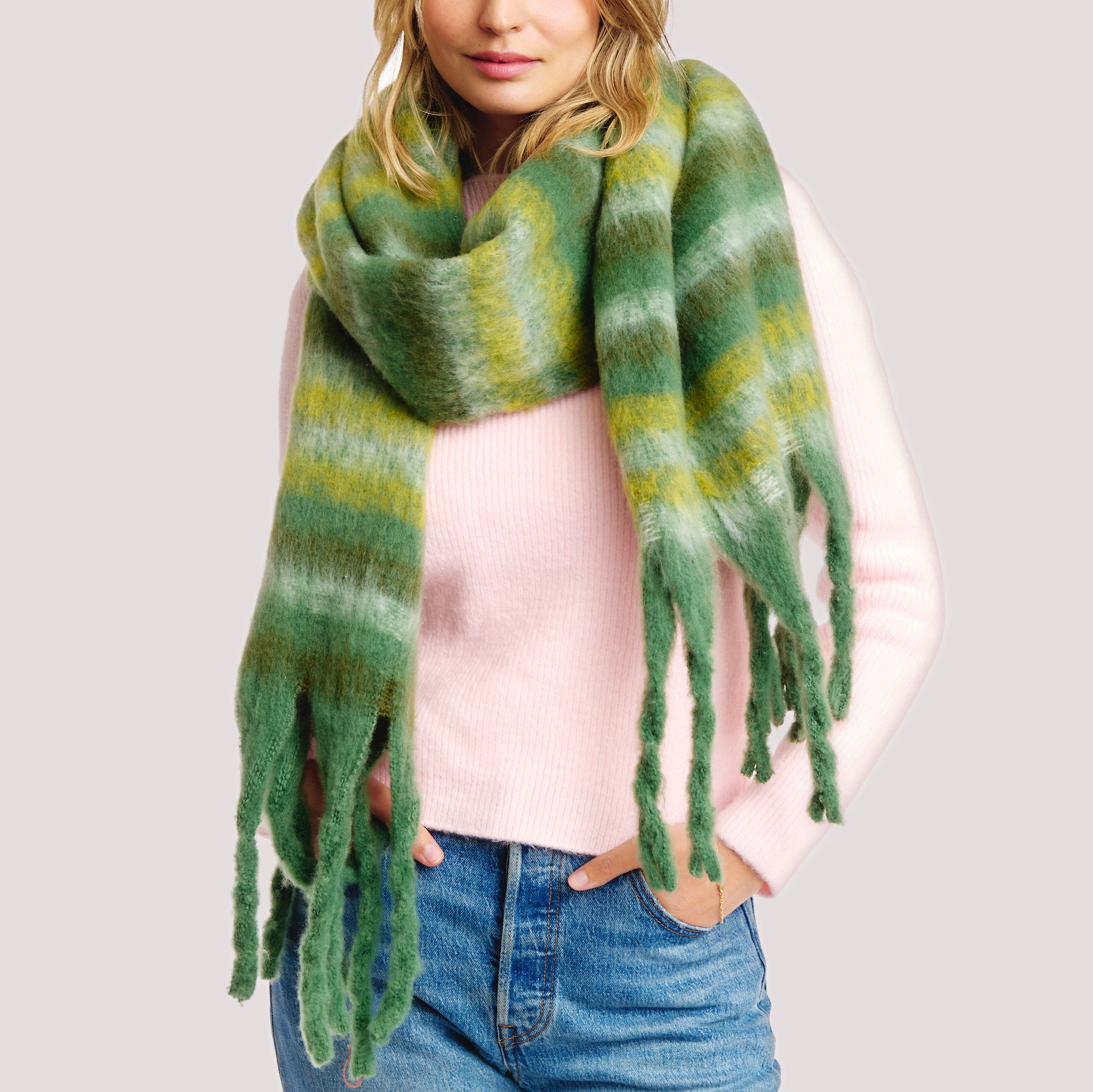 Multi Stripe Soft Oblong Scarf