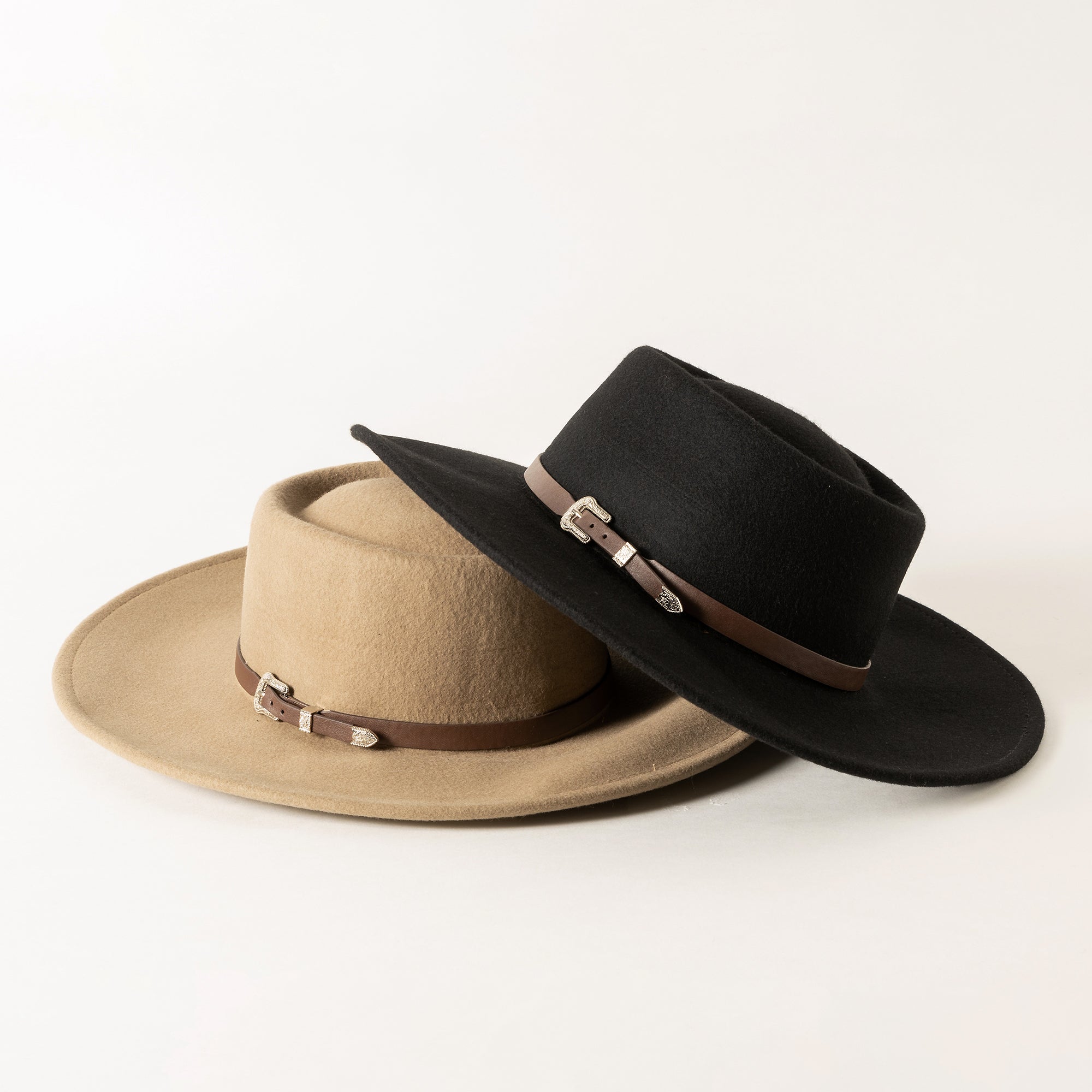 Western Belted Trim Wool Felt Rancher Hat