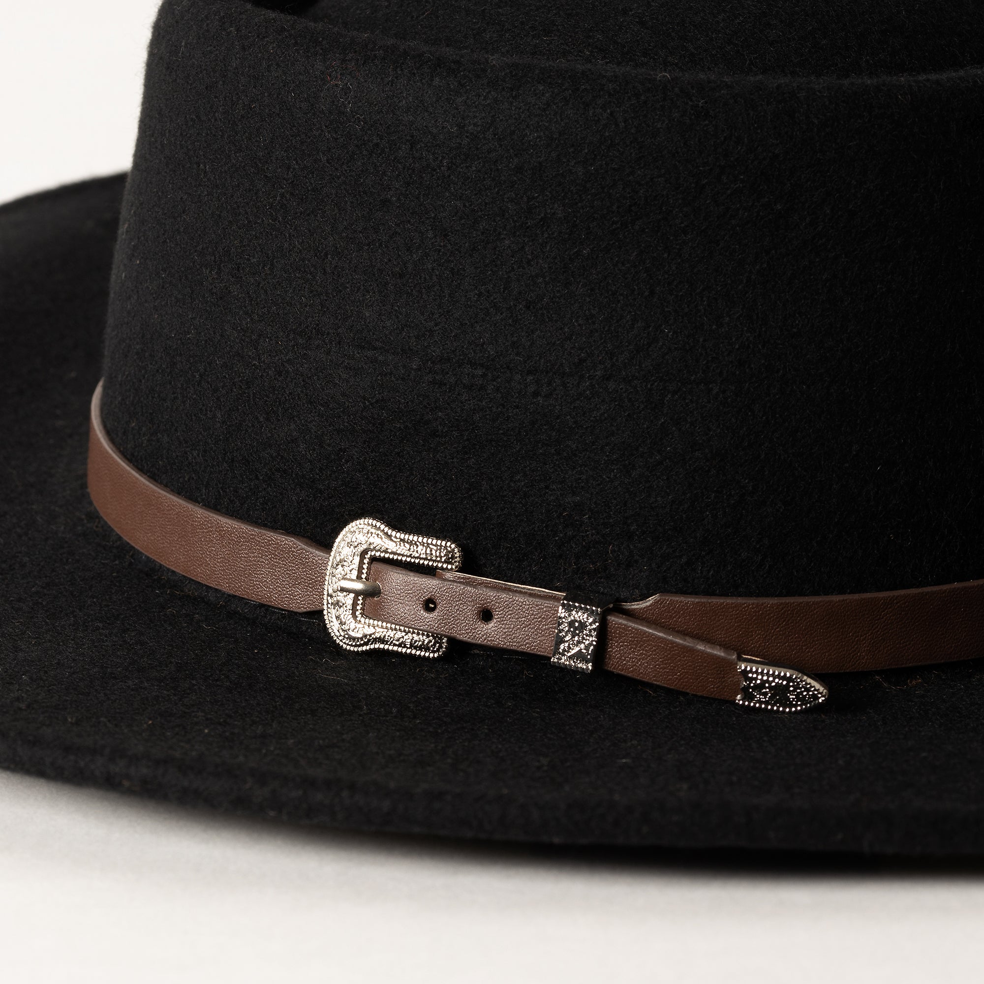 Western Belted Trim Wool Felt Rancher Hat