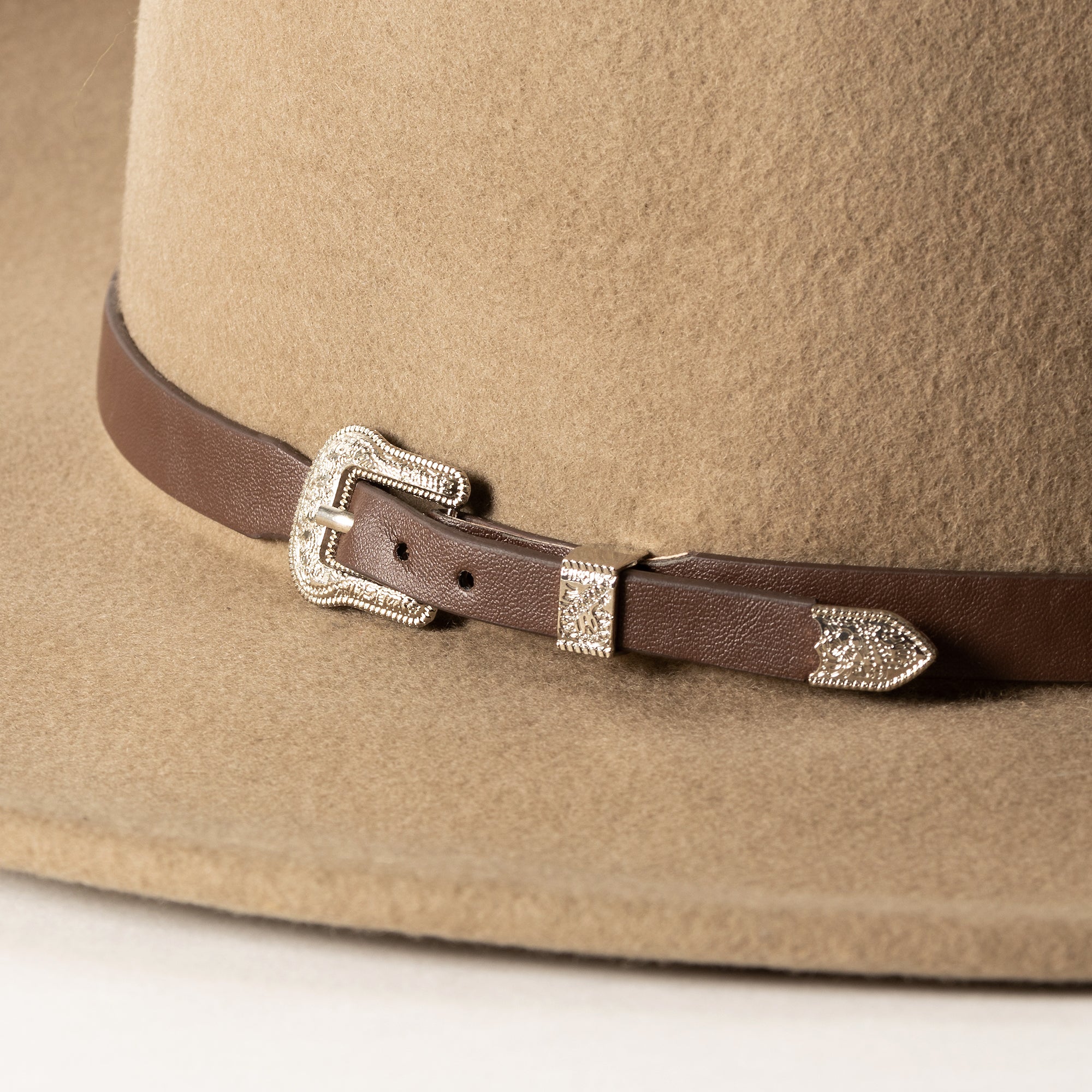 Western Belted Trim Wool Felt Rancher Hat