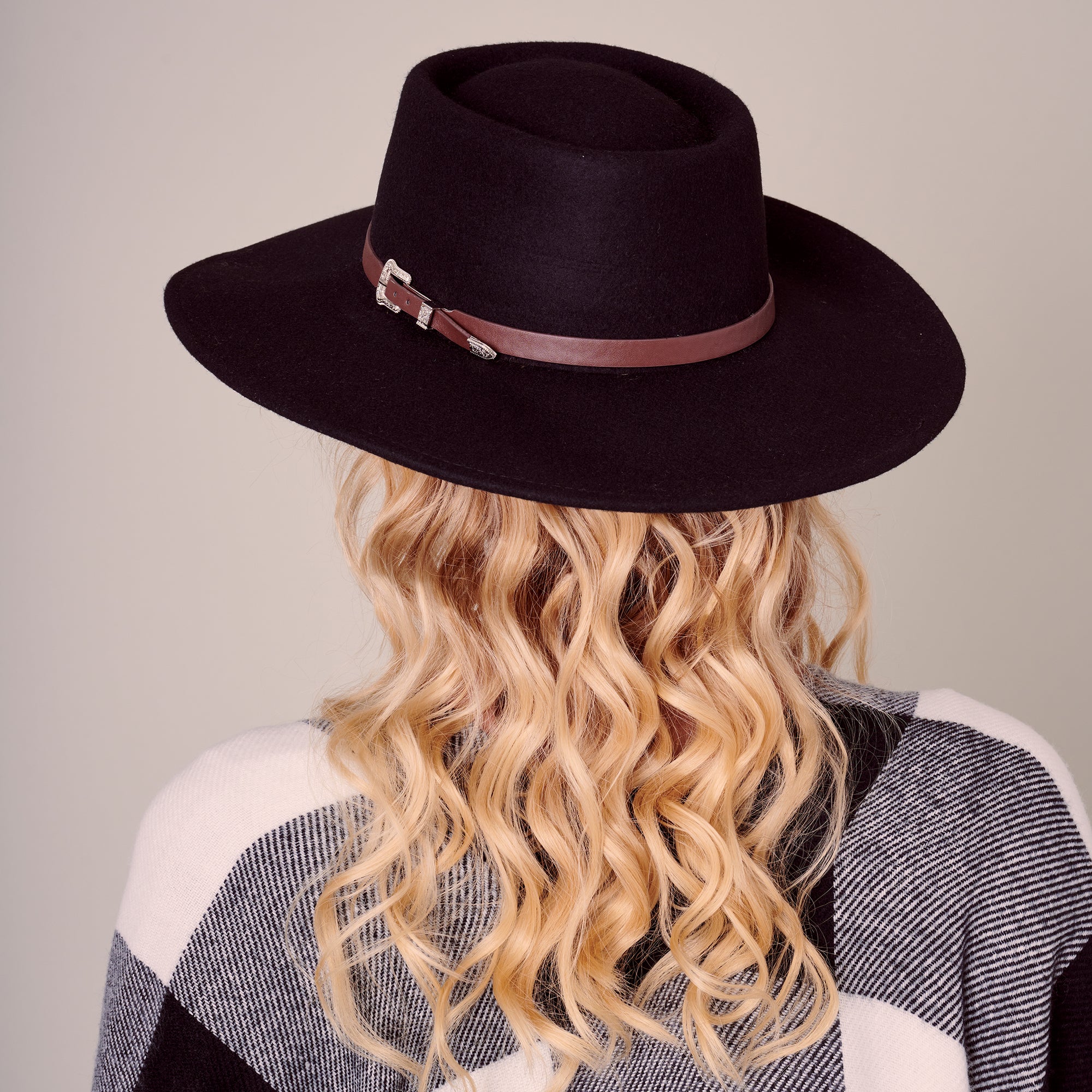 Western Belted Trim Wool Felt Rancher Hat