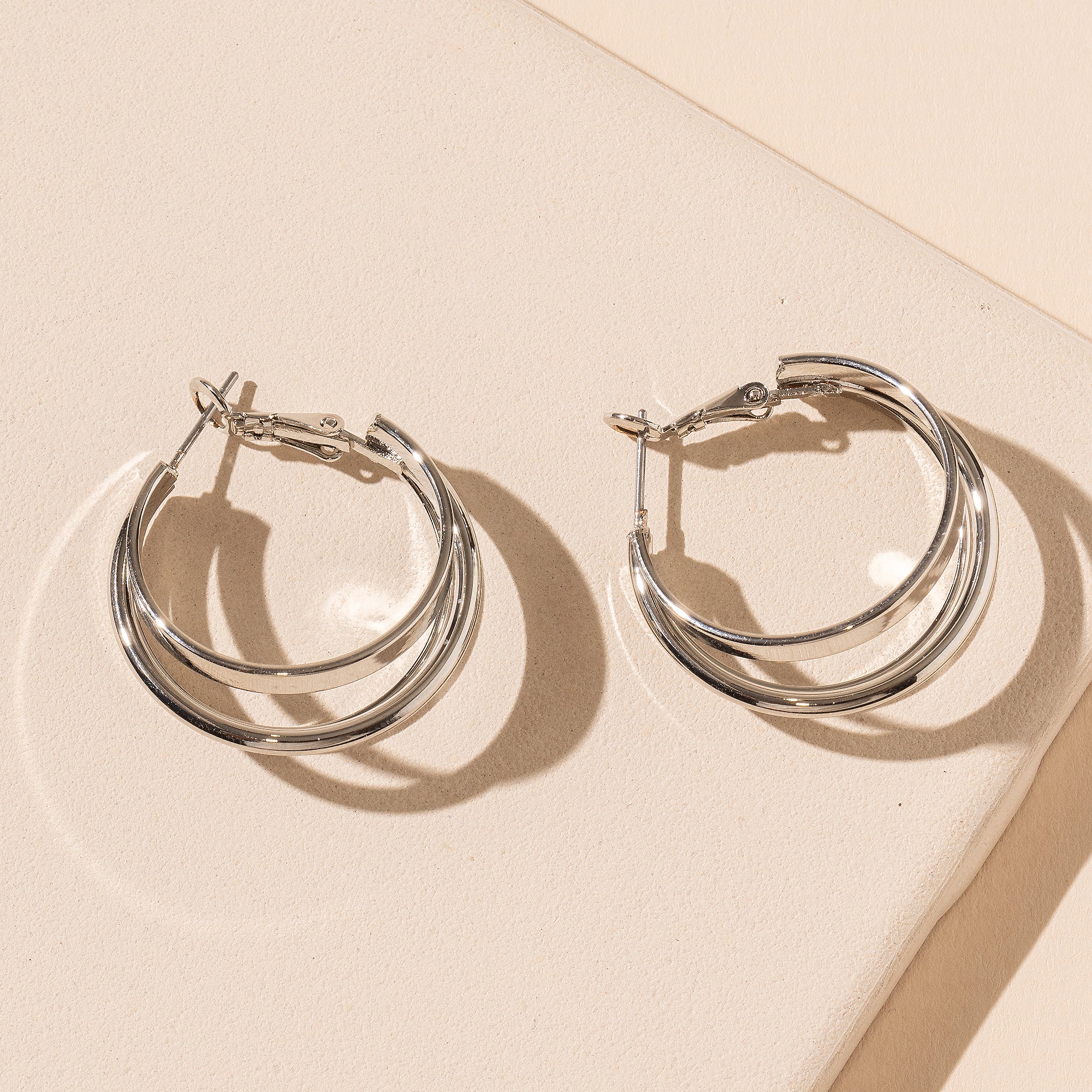 Triple Layered Hoop Earrings