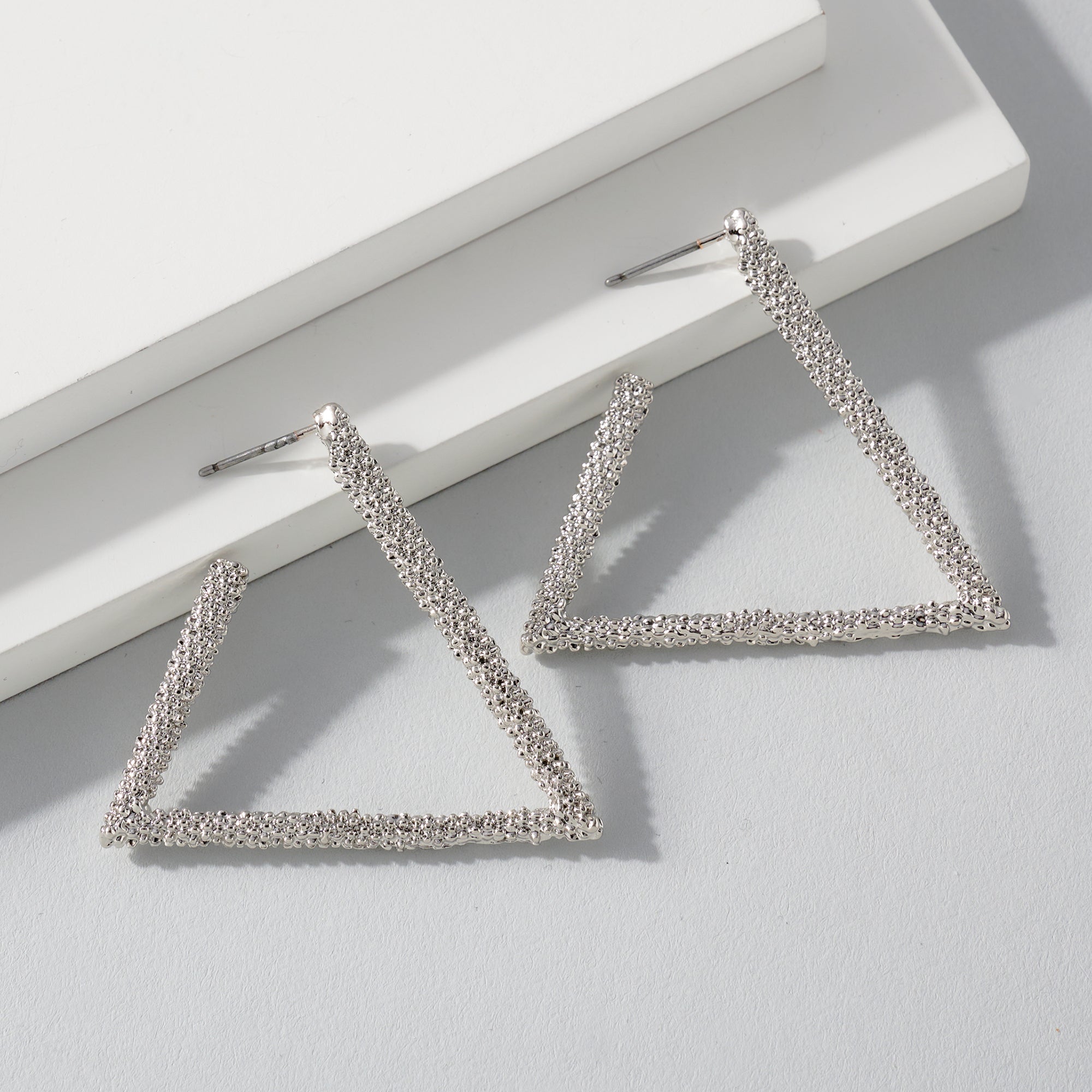 Open Triangle Hoop Earrings