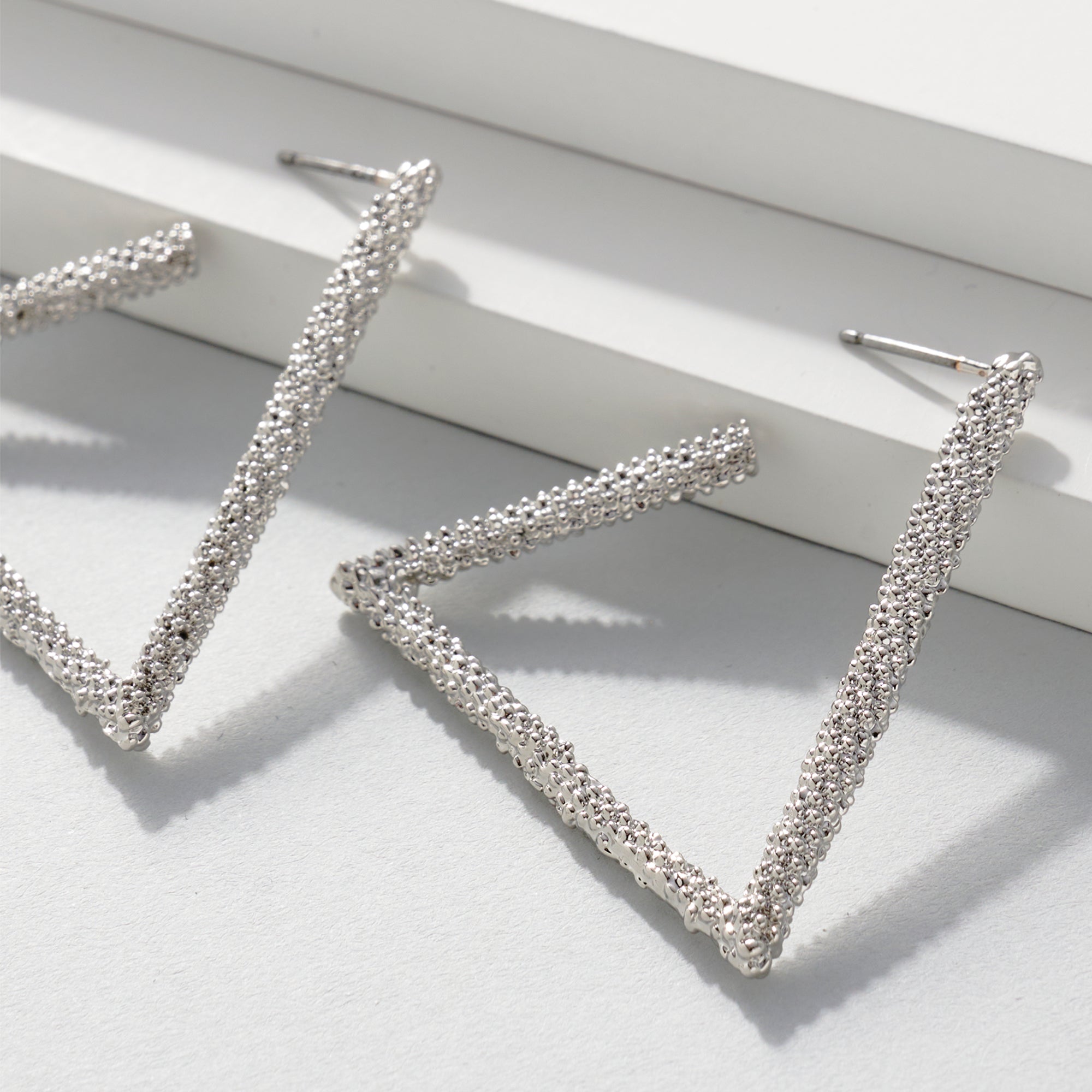 Open Triangle Hoop Earrings