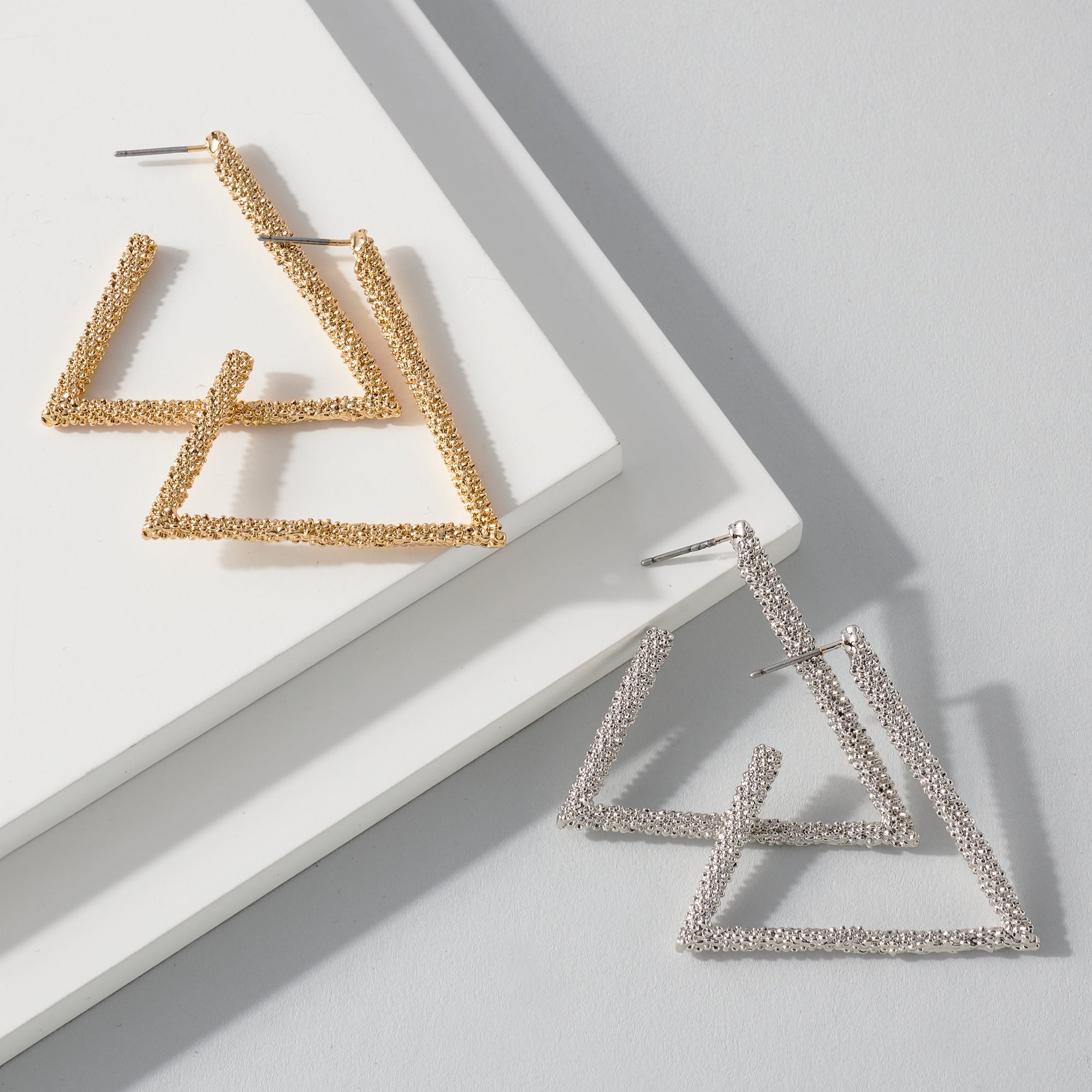 Open Triangle Hoop Earrings