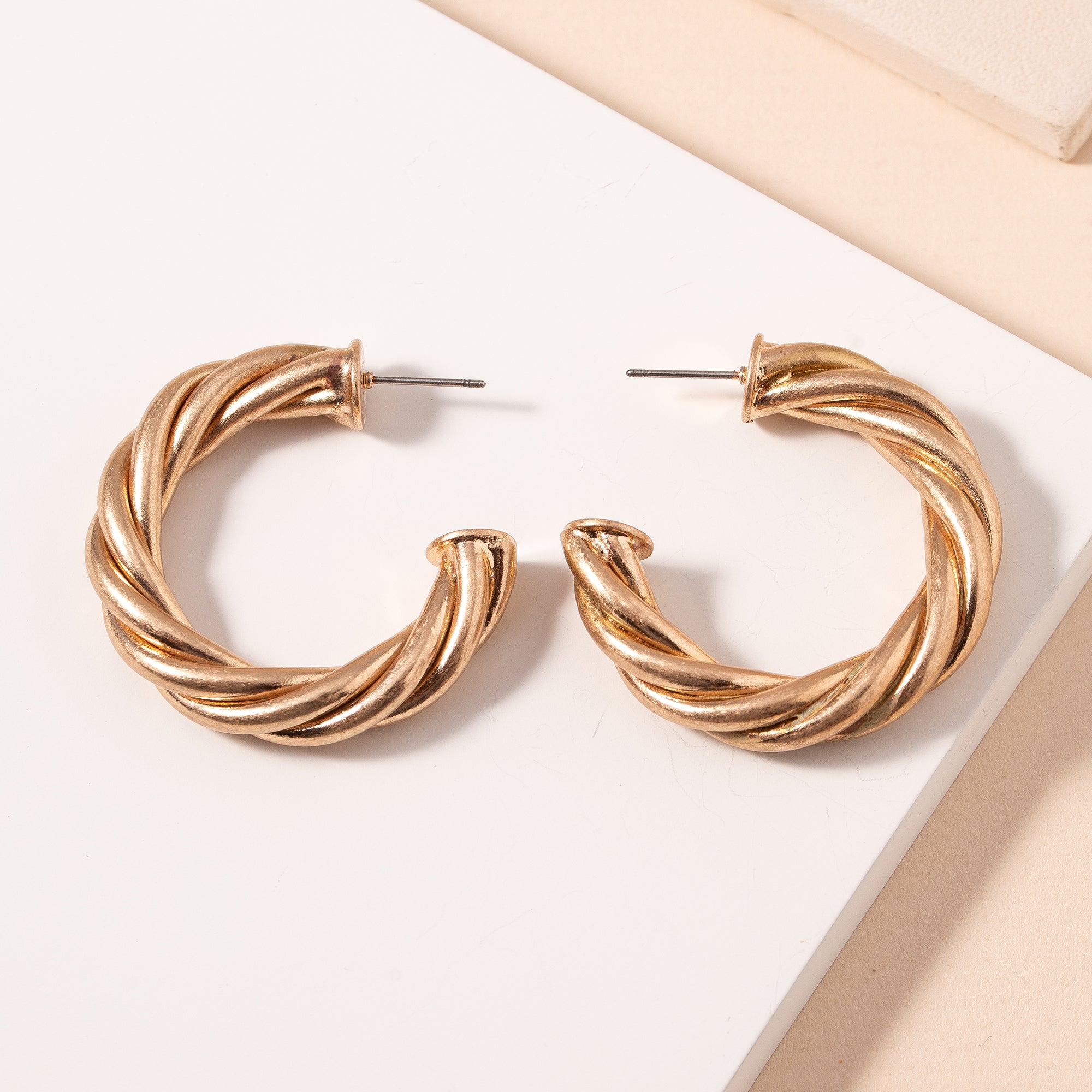 Chunky Twist Hoop Earrings