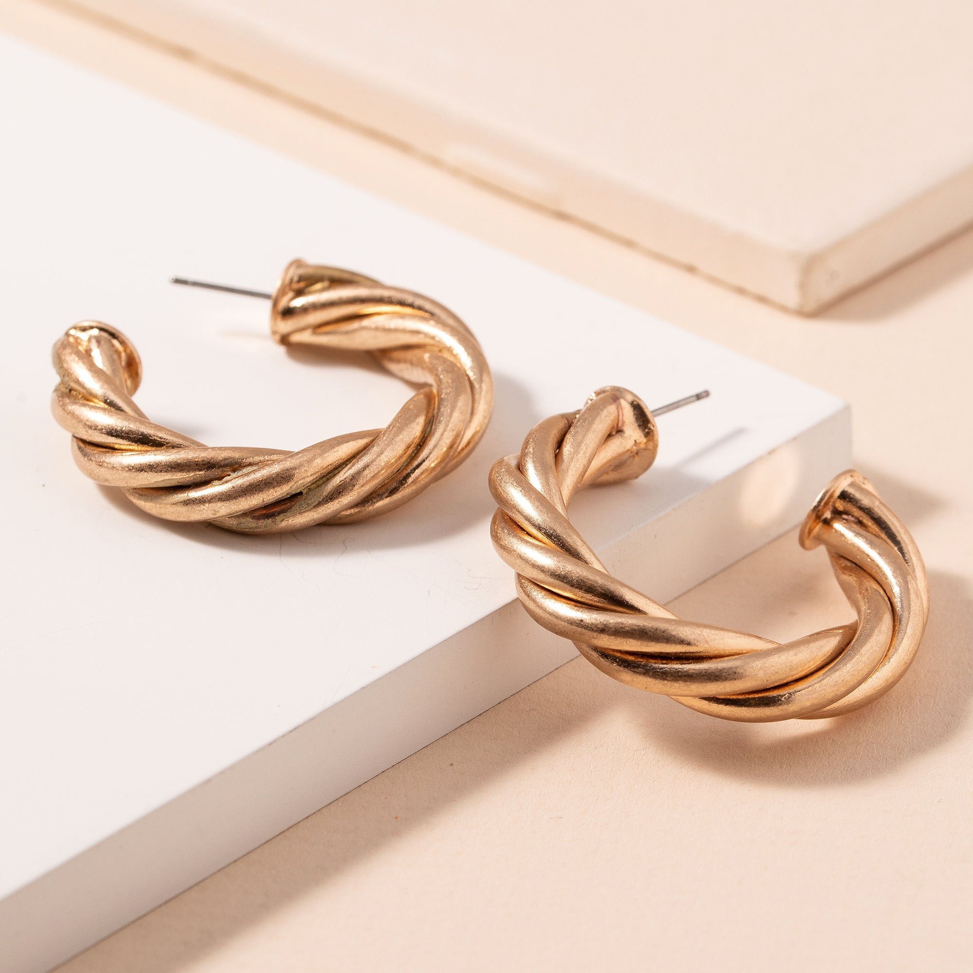 Chunky Twist Hoop Earrings