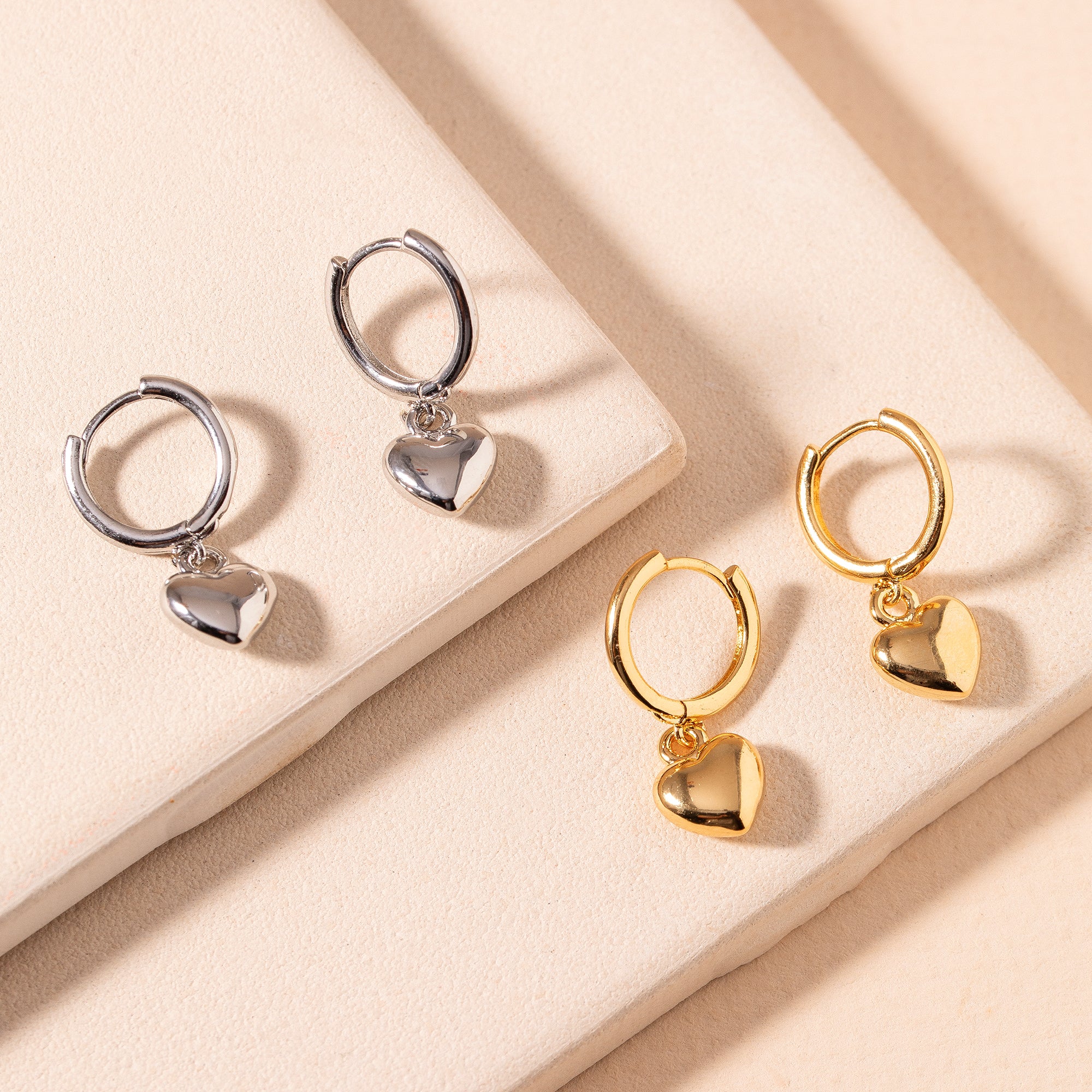 Heart Huggie Earrings