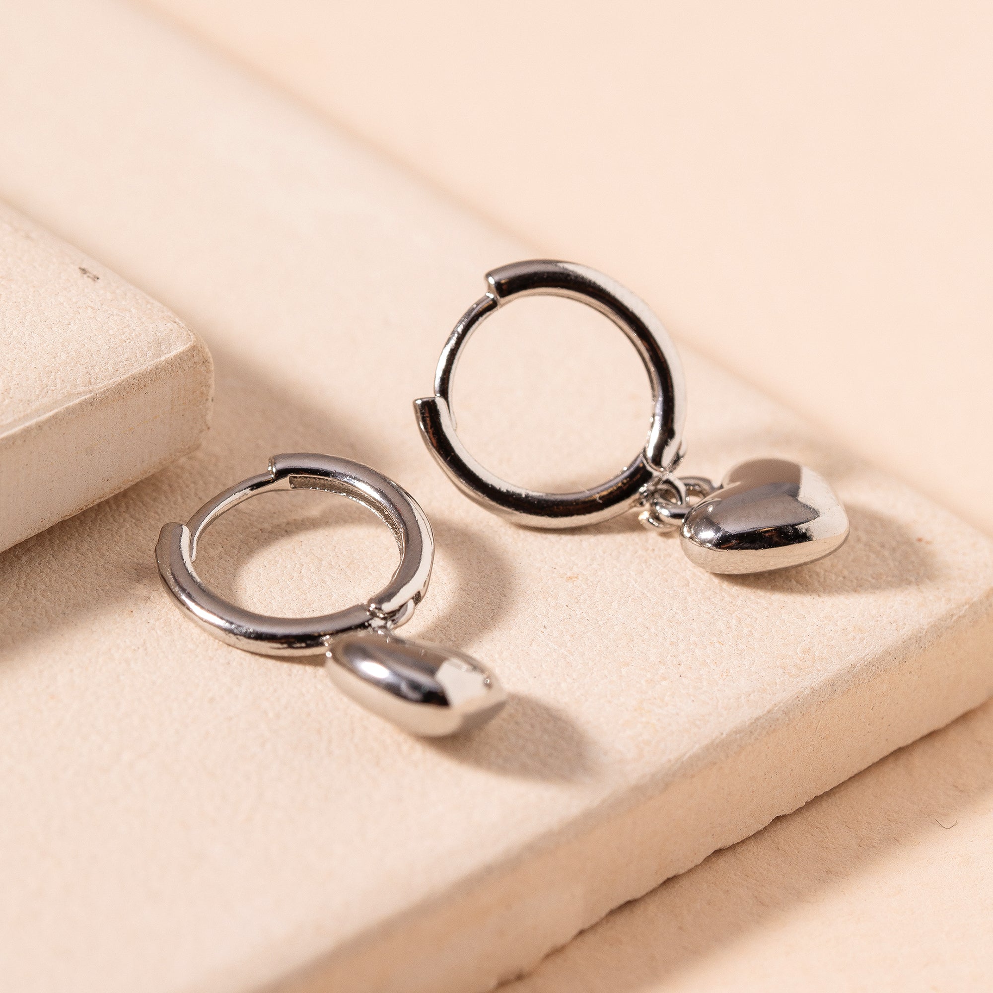 Heart Huggie Earrings