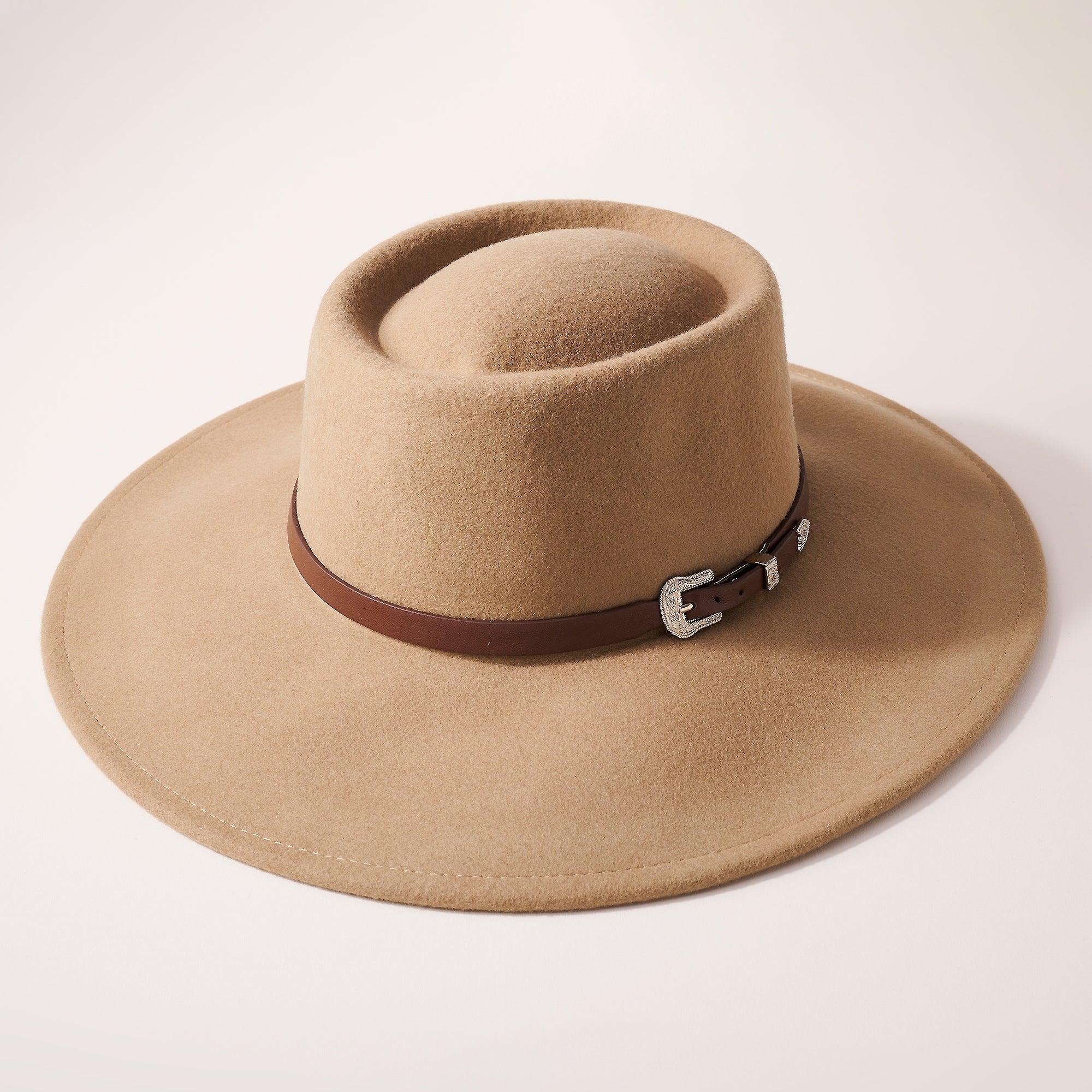 Western Belted Trim Wool Felt Rancher Hat