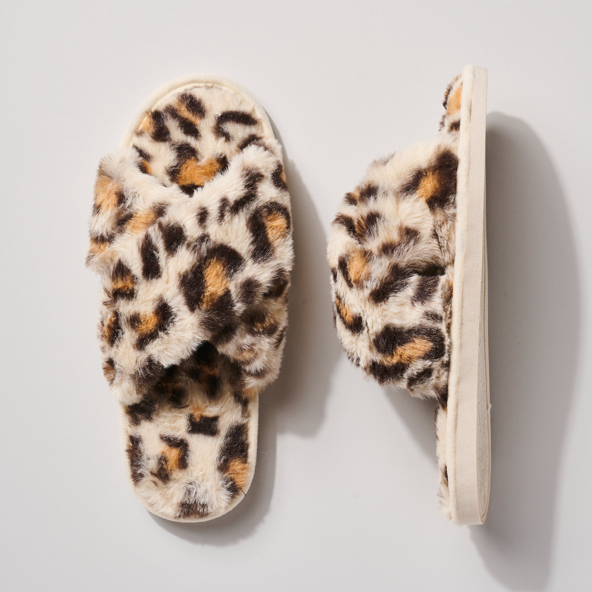 Leopard Fur Slippers