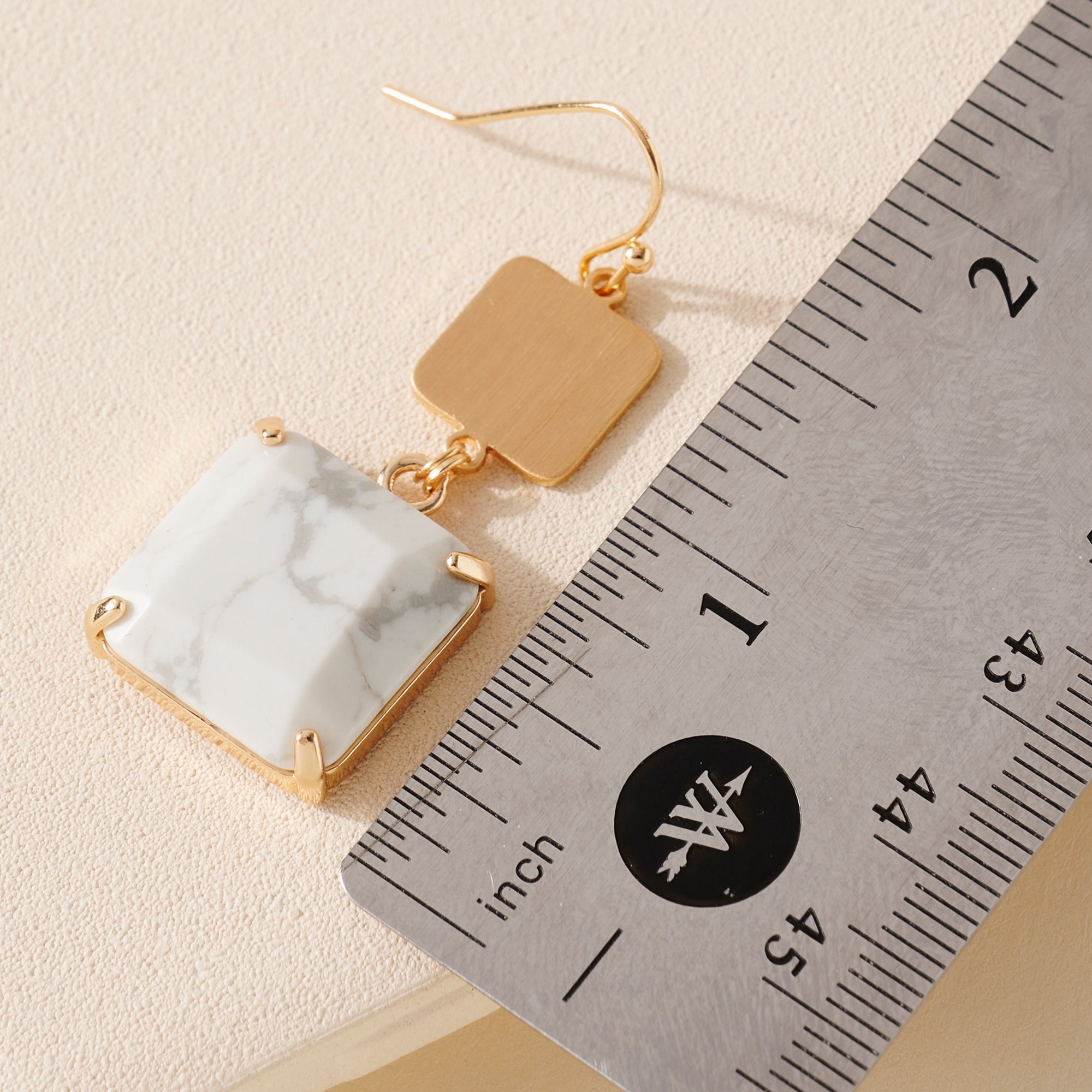 Square Stone Dangling Earrings