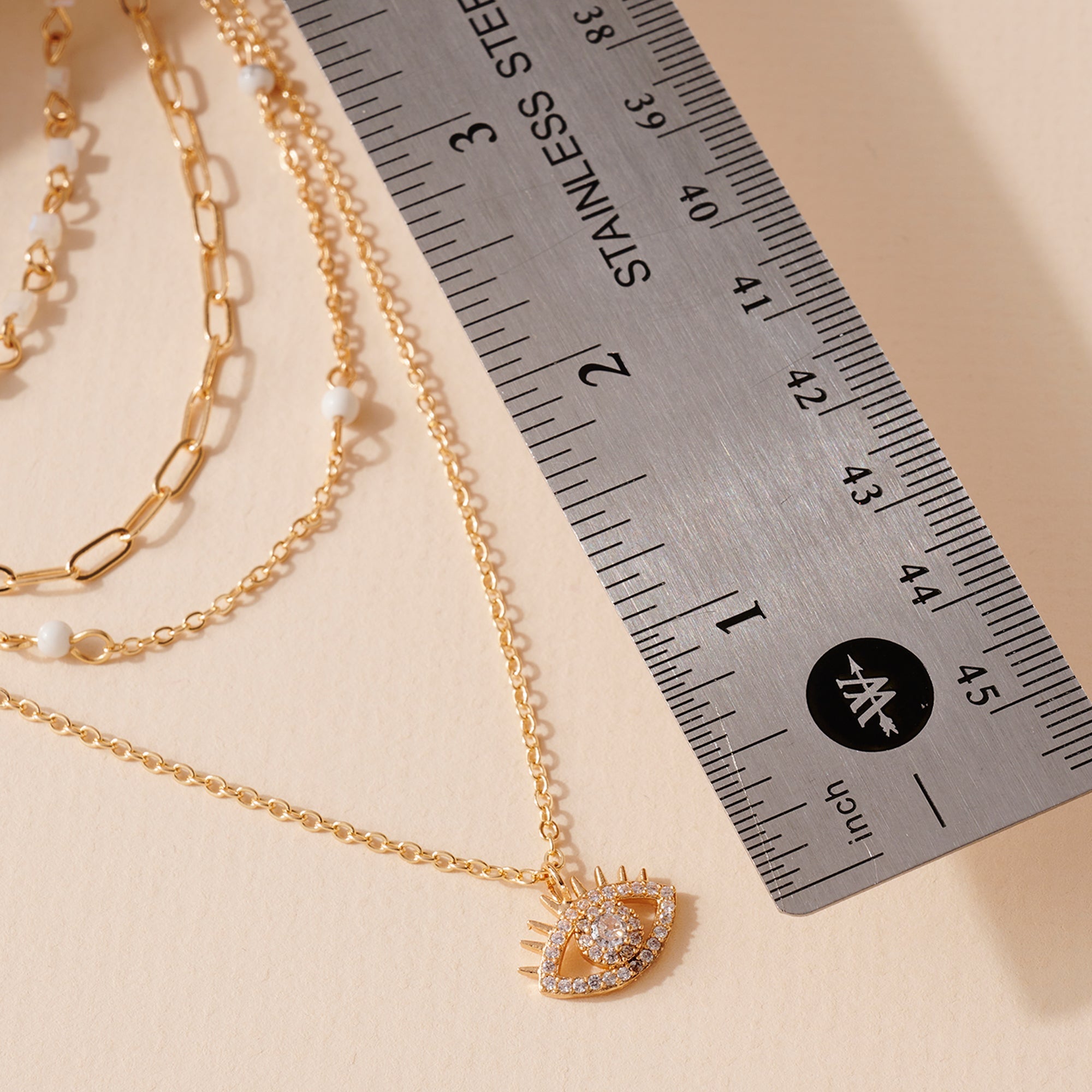 Layered Glass Stone Beaded Necklace