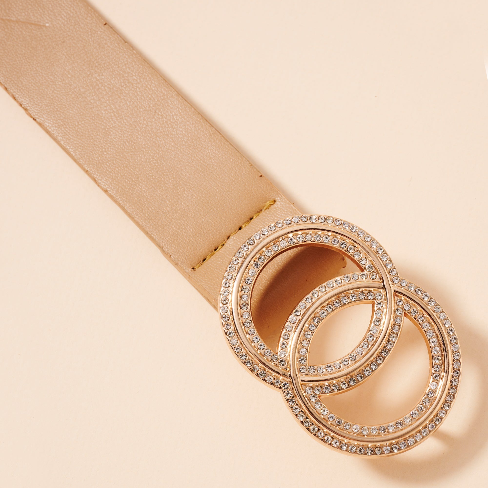 Faux Leather Double Circle Belt