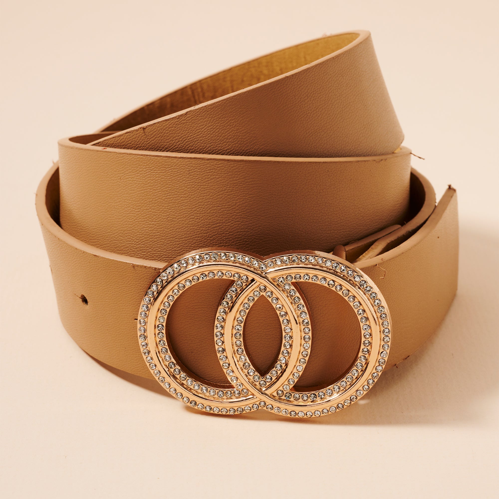 Faux Leather Double Circle Belt