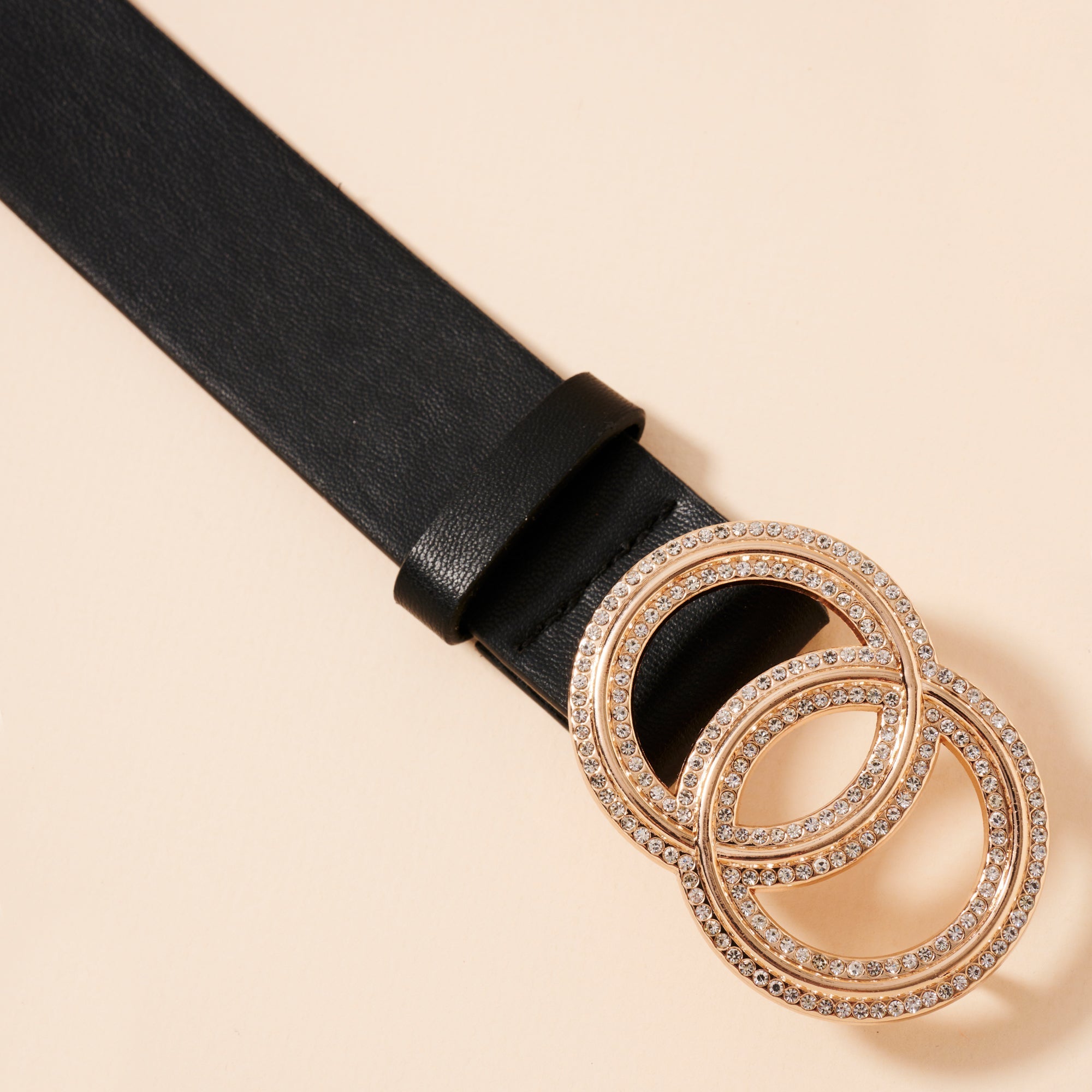 Faux Leather Double Circle Belt