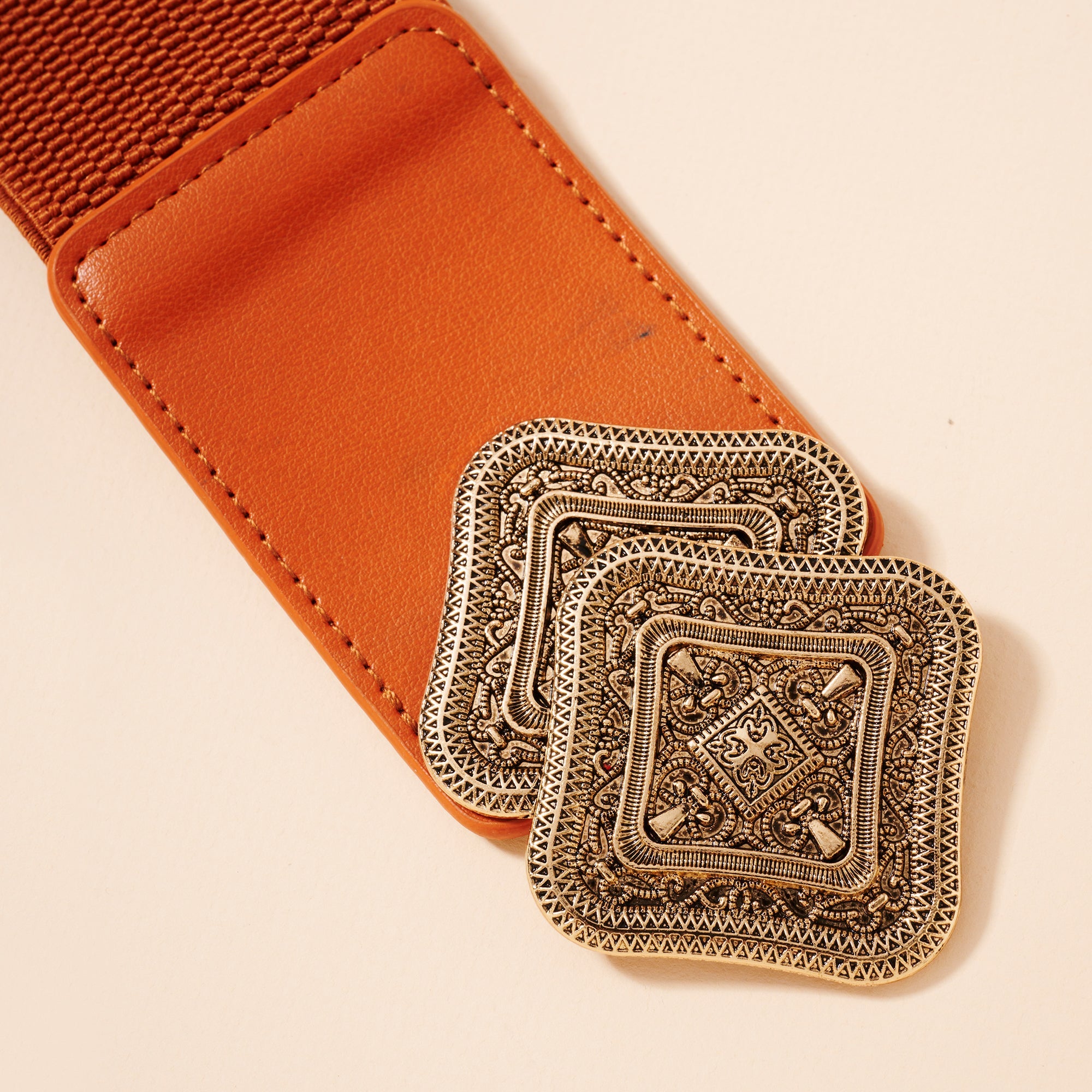 Wide Diamond Buckle Belt