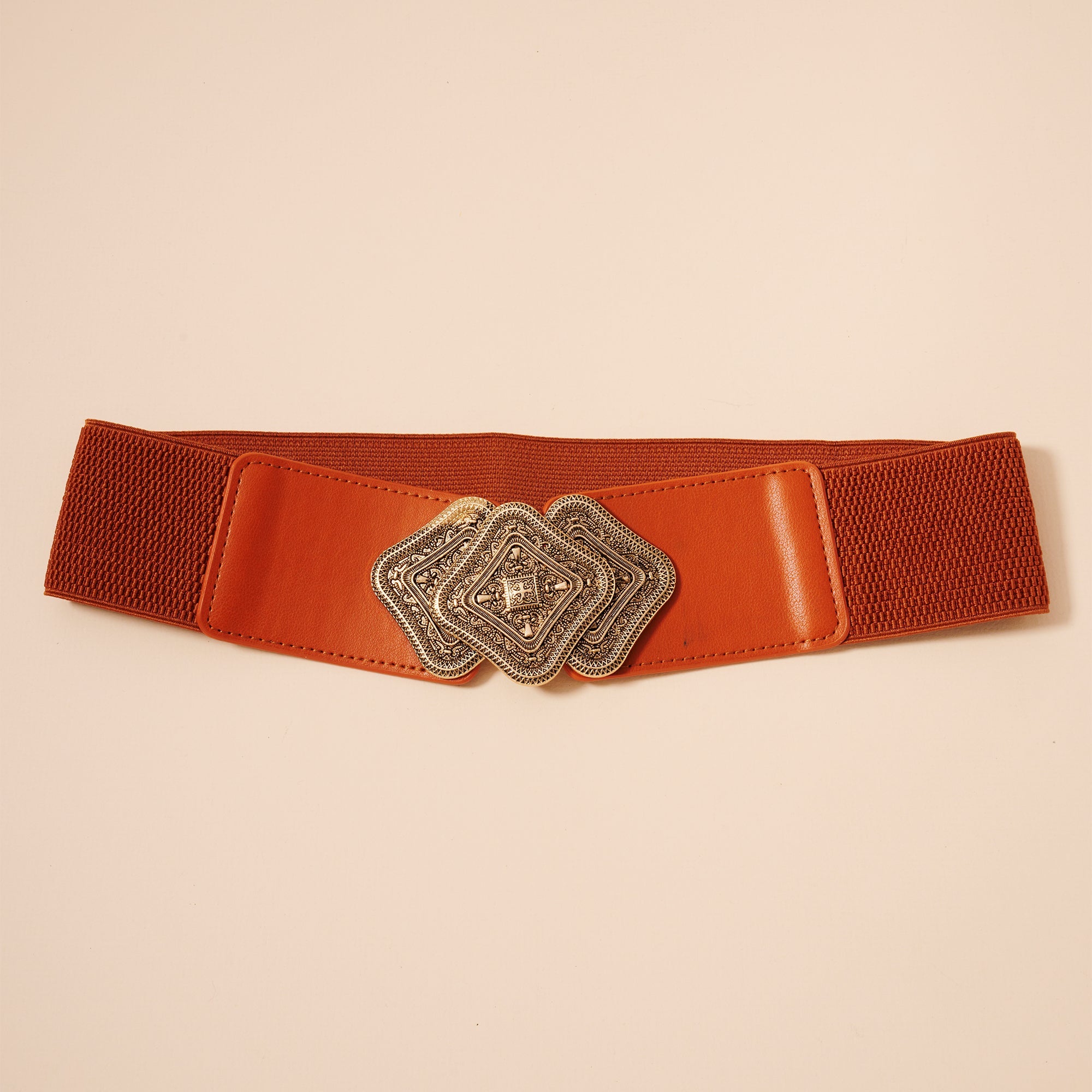 Wide Diamond Buckle Belt