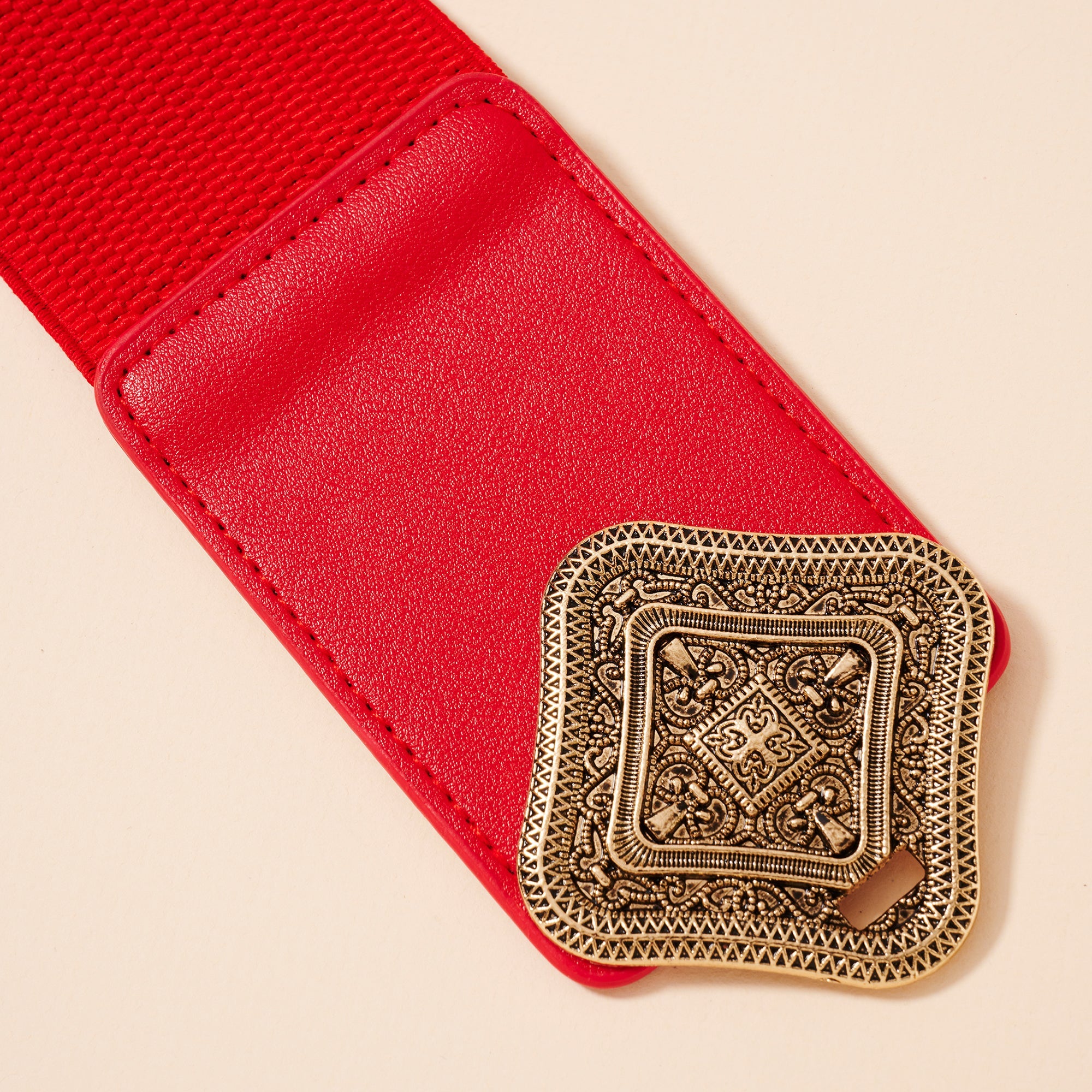 Wide Diamond Buckle Belt