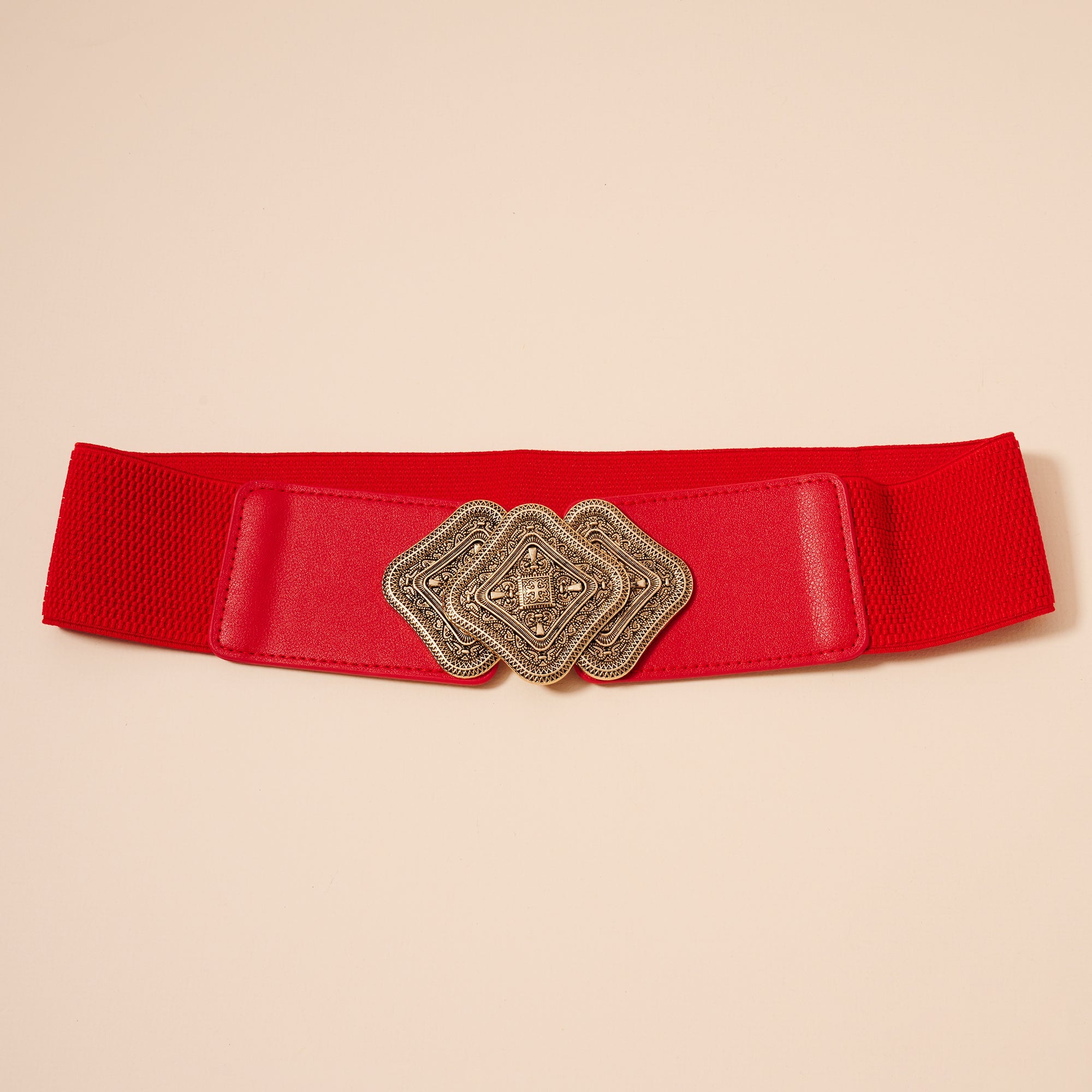 Wide Diamond Buckle Belt