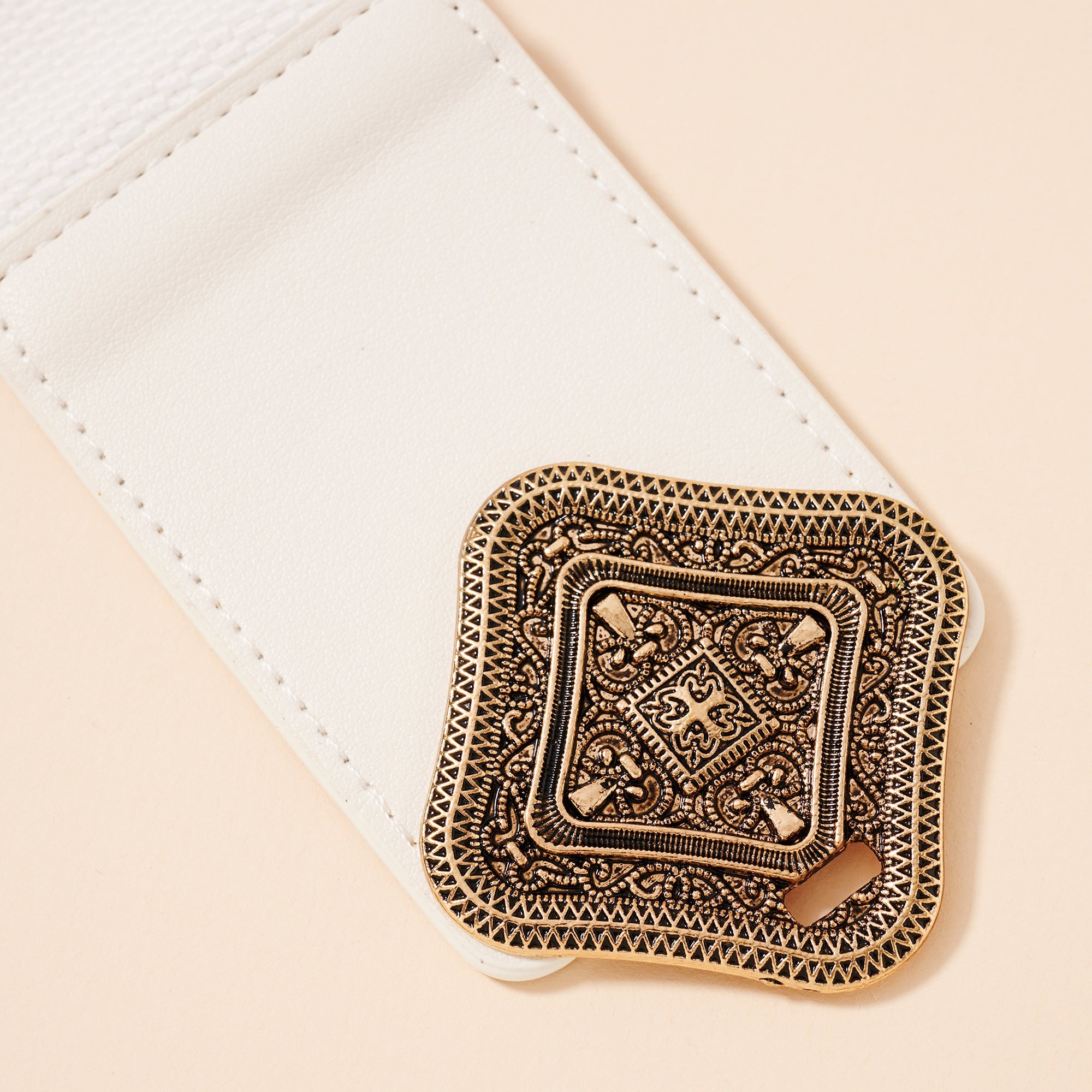 Wide Diamond Buckle Belt