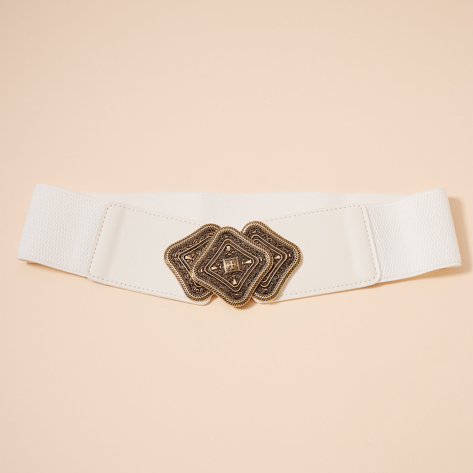 Wide Diamond Buckle Belt