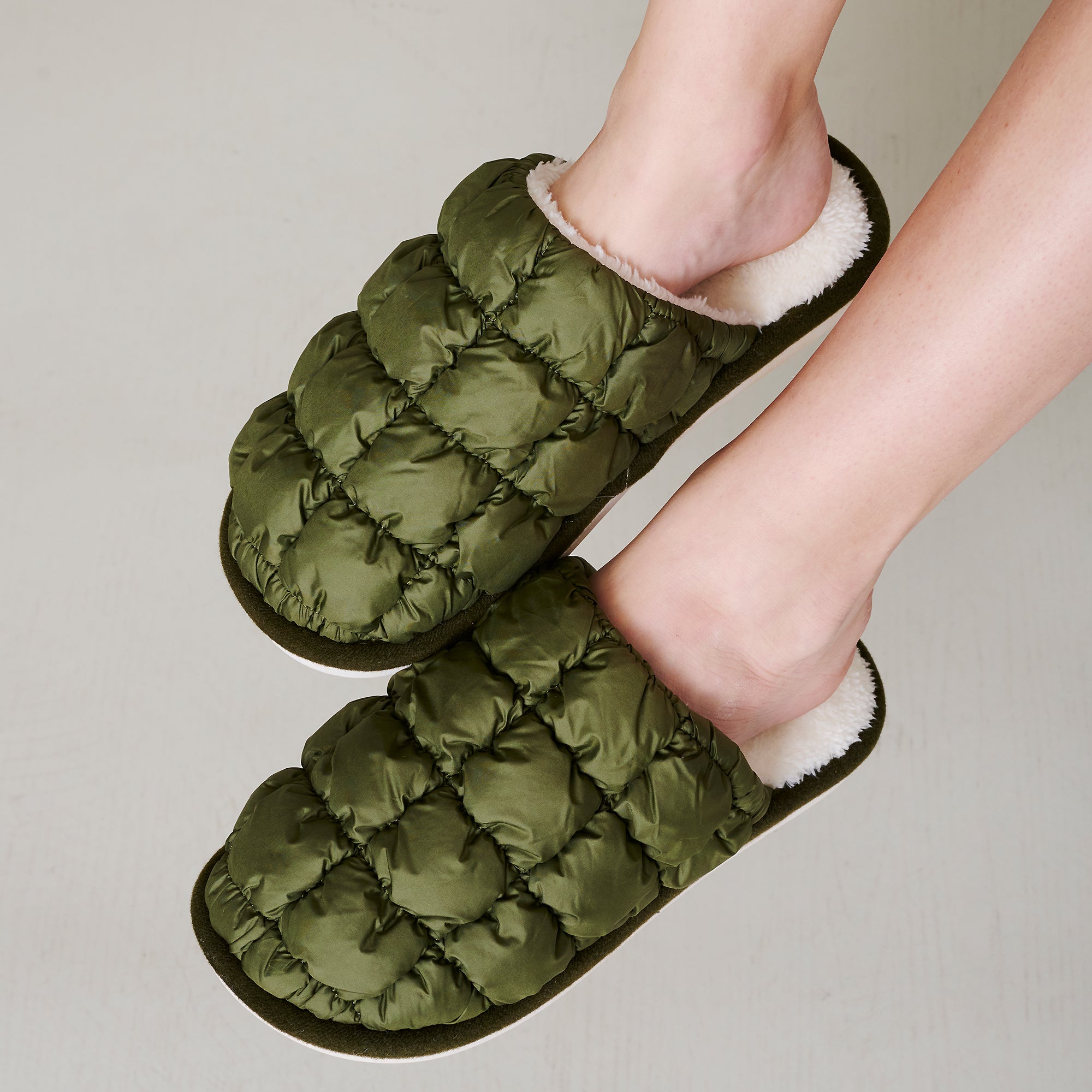 Quilted Faux Fur Lined Slippers