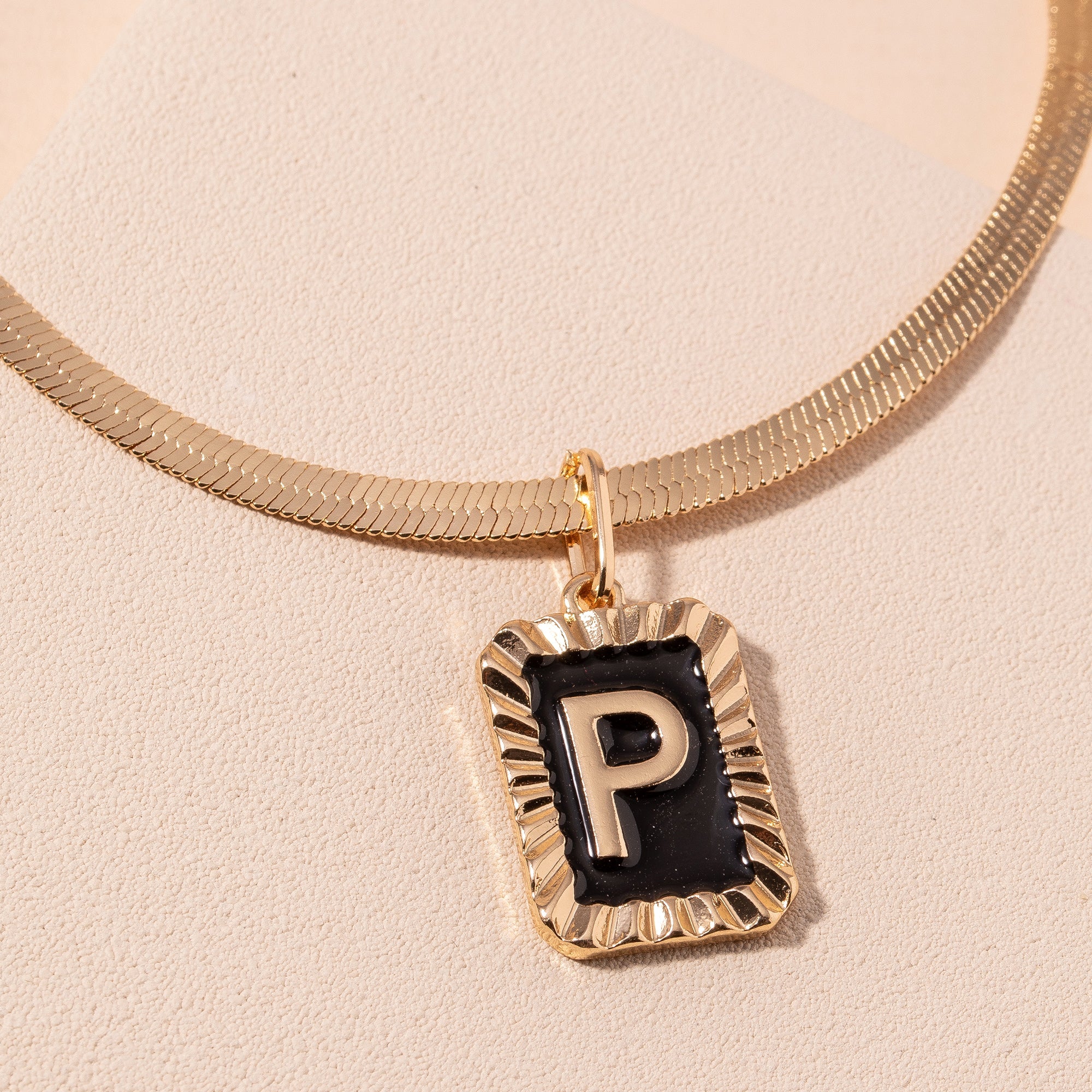 Initial Flat Chain Pendant Necklaces