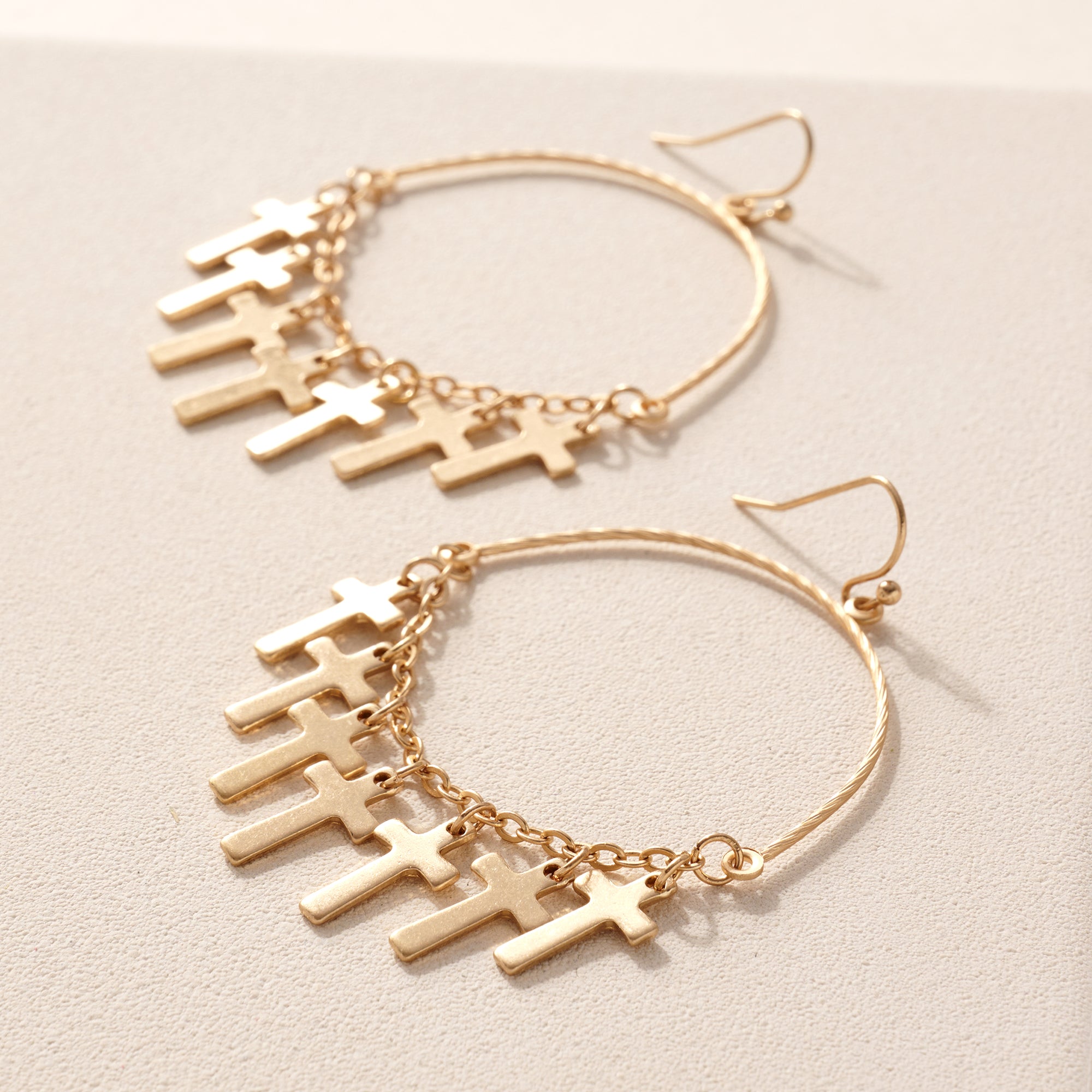 Cross Charms Dangling Earrings