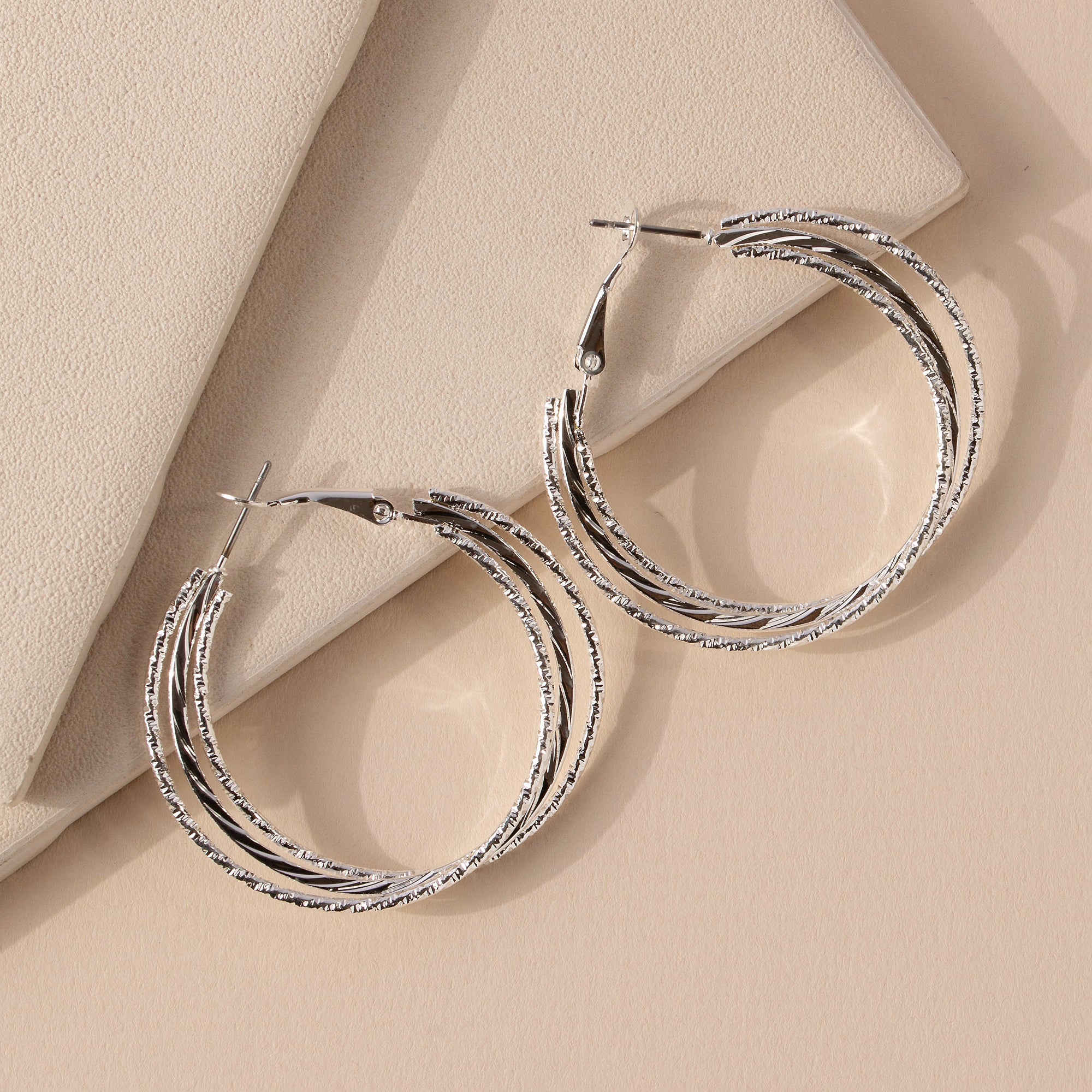 Multi Textured Hoop Earrings