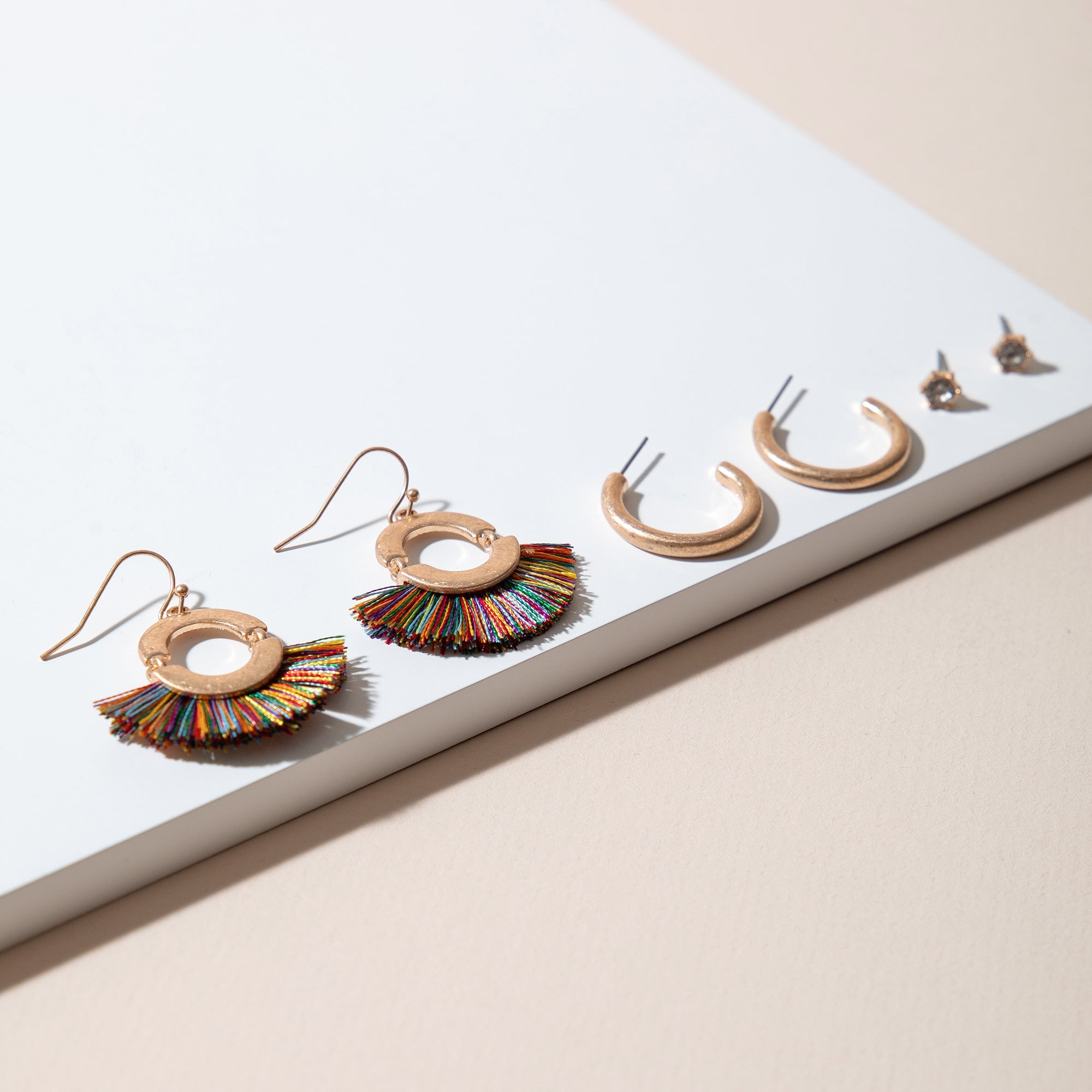 Tassel Hoop Earrings Set