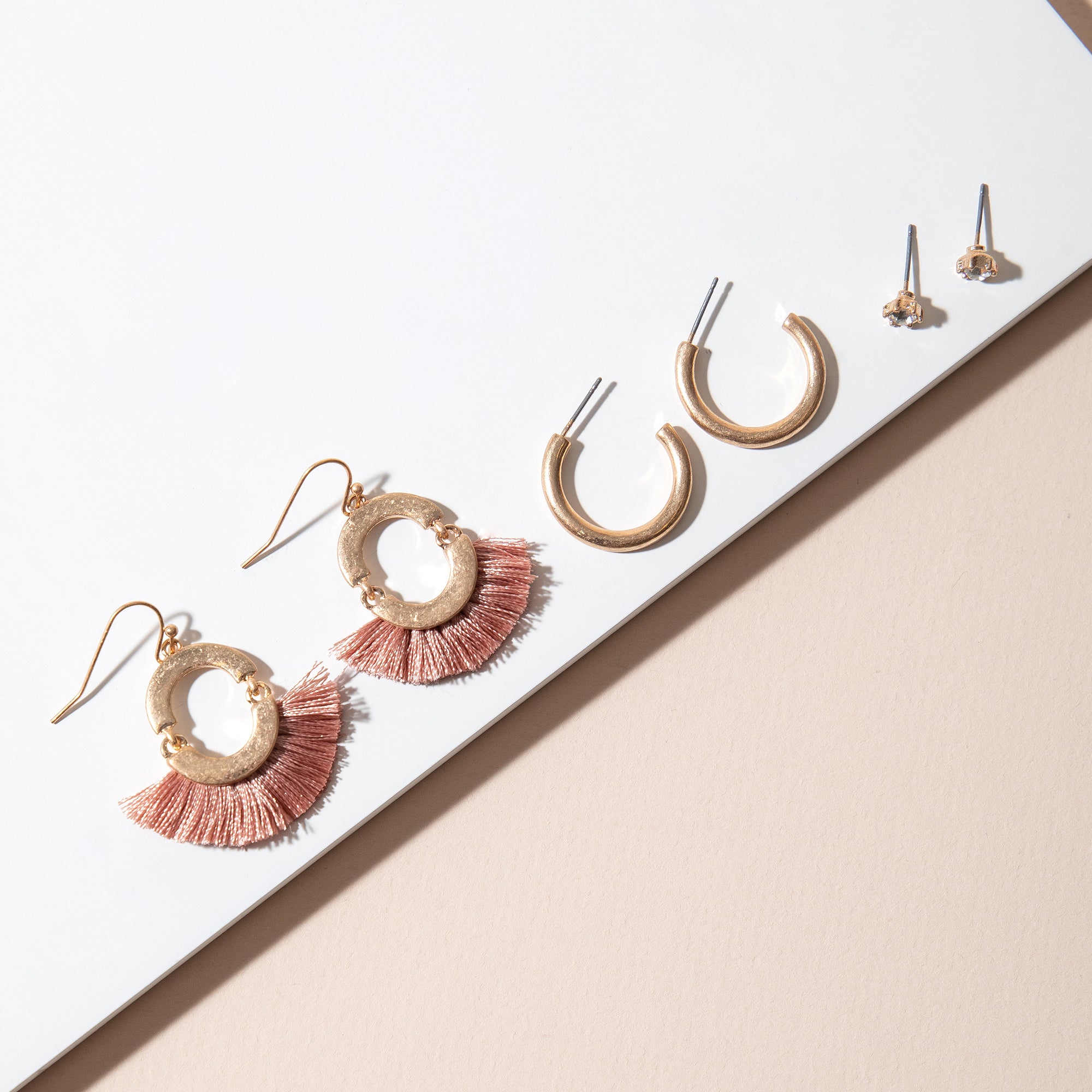 Tassel Hoop Earrings Set