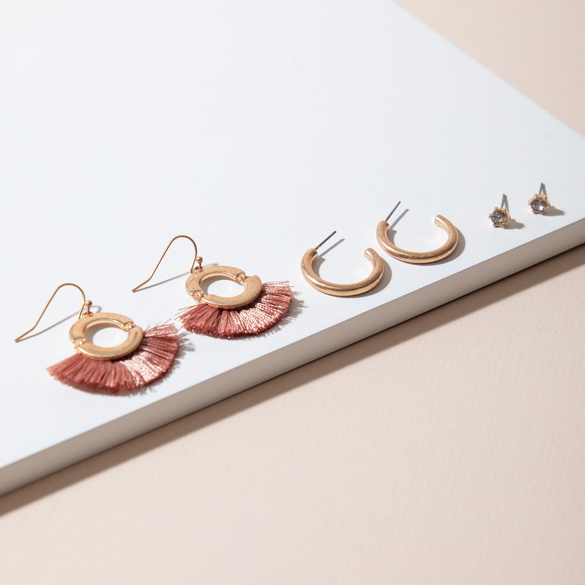 Tassel Hoop Earrings Set