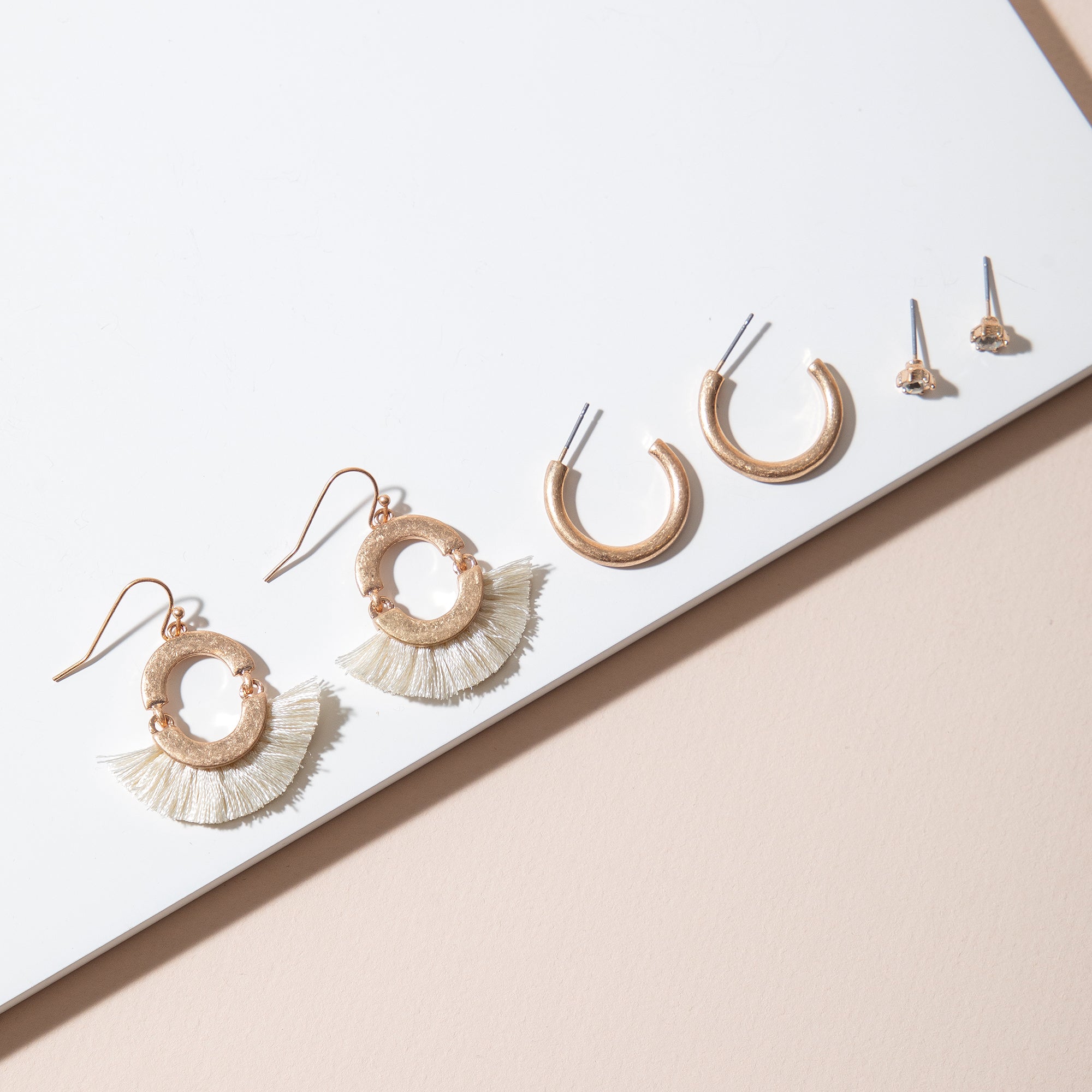 Tassel Hoop Earrings Set