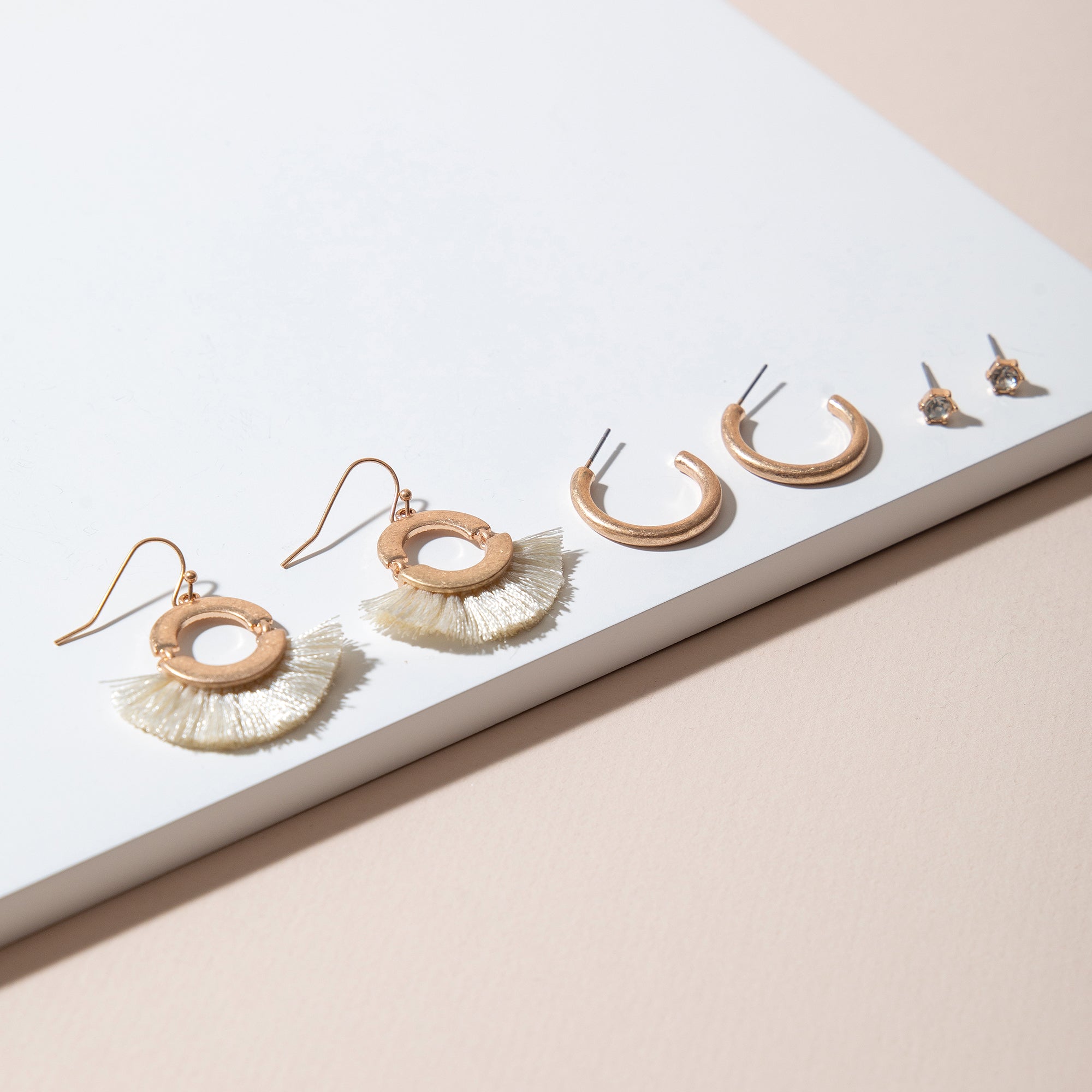 Tassel Hoop Earrings Set