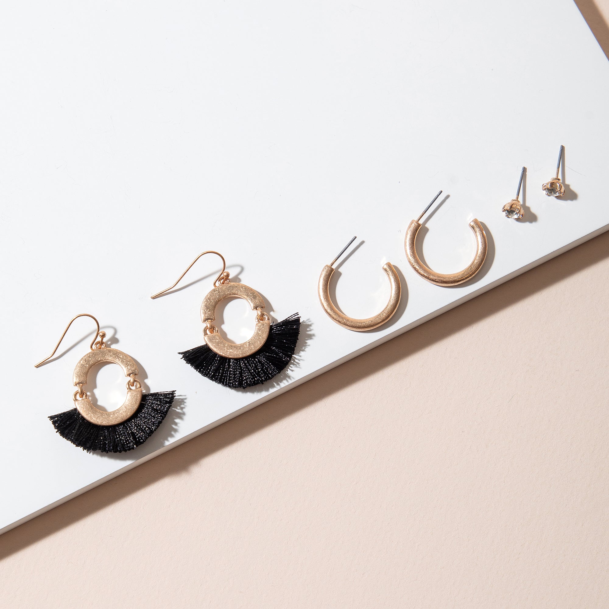 Tassel Hoop Earrings Set