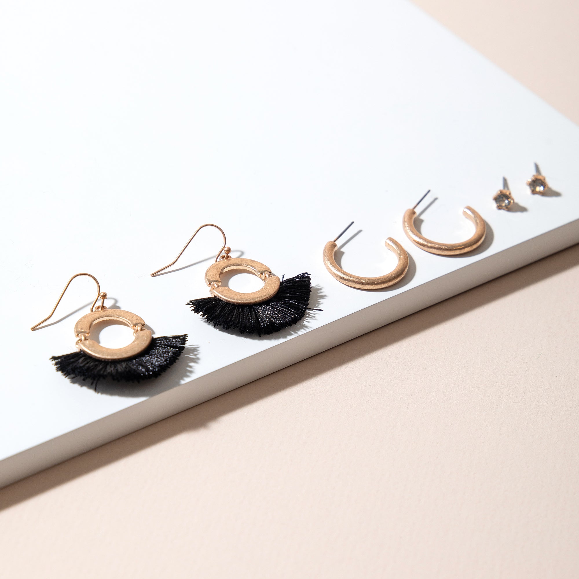 Tassel Hoop Earrings Set