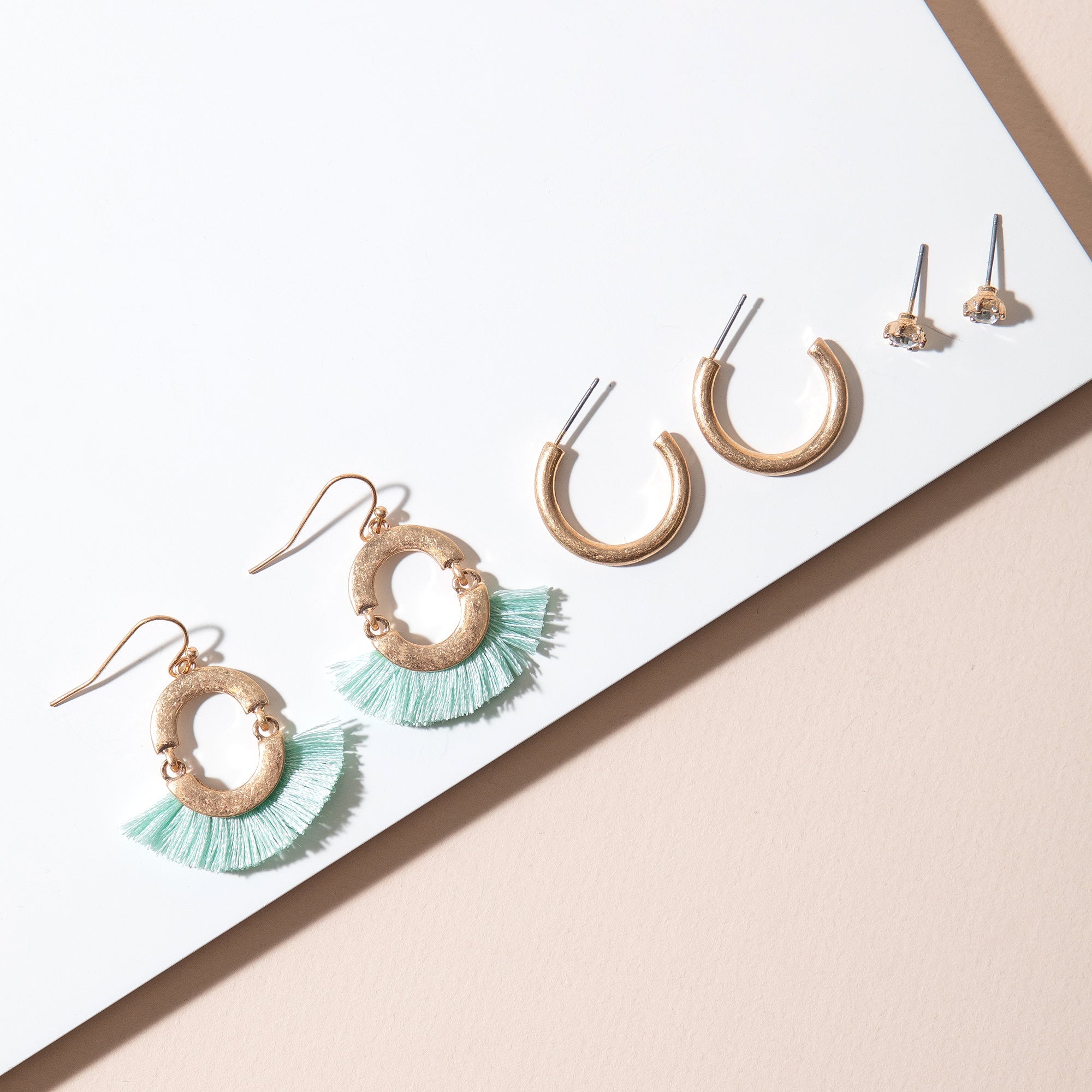 Tassel Hoop Earrings Set