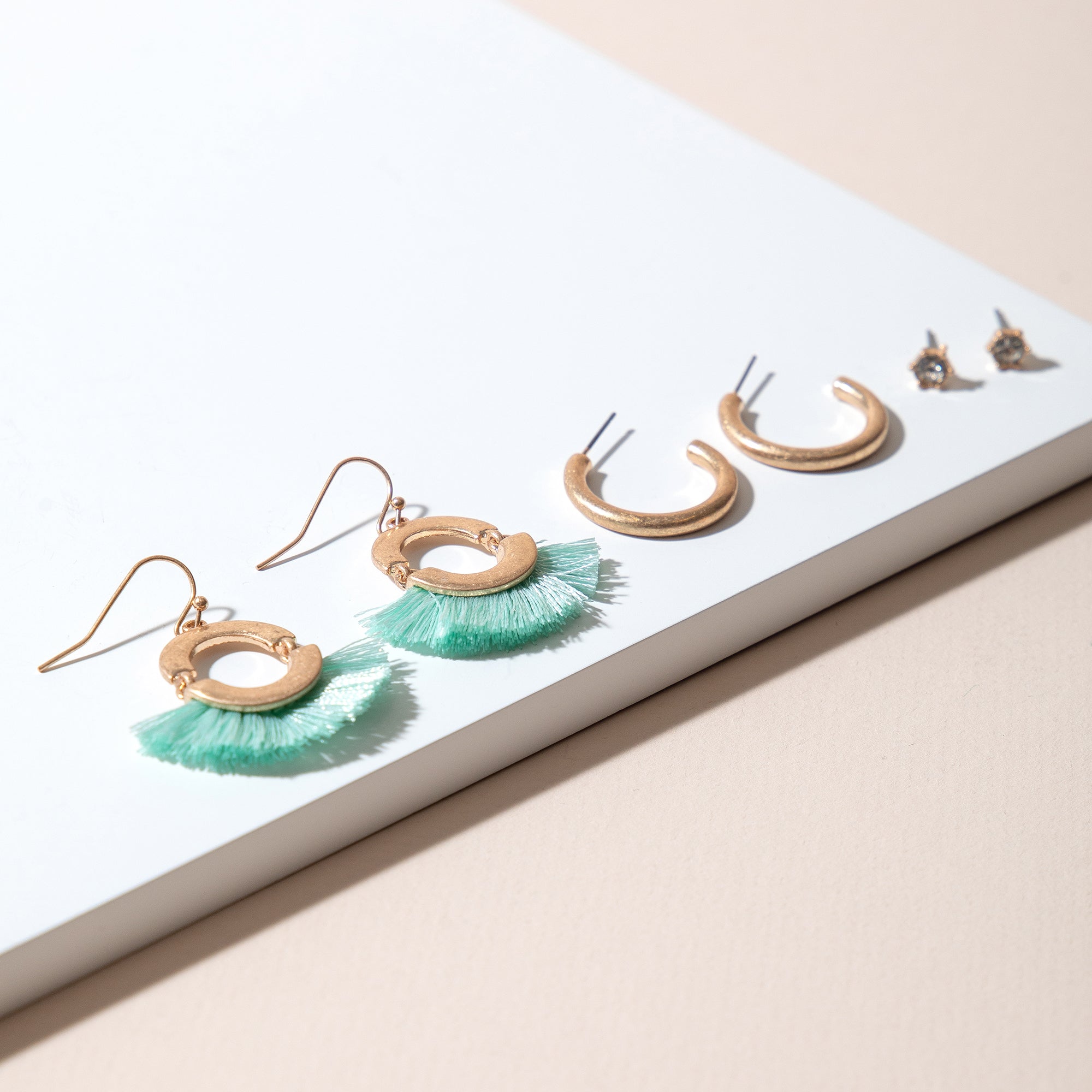 Tassel Hoop Earrings Set