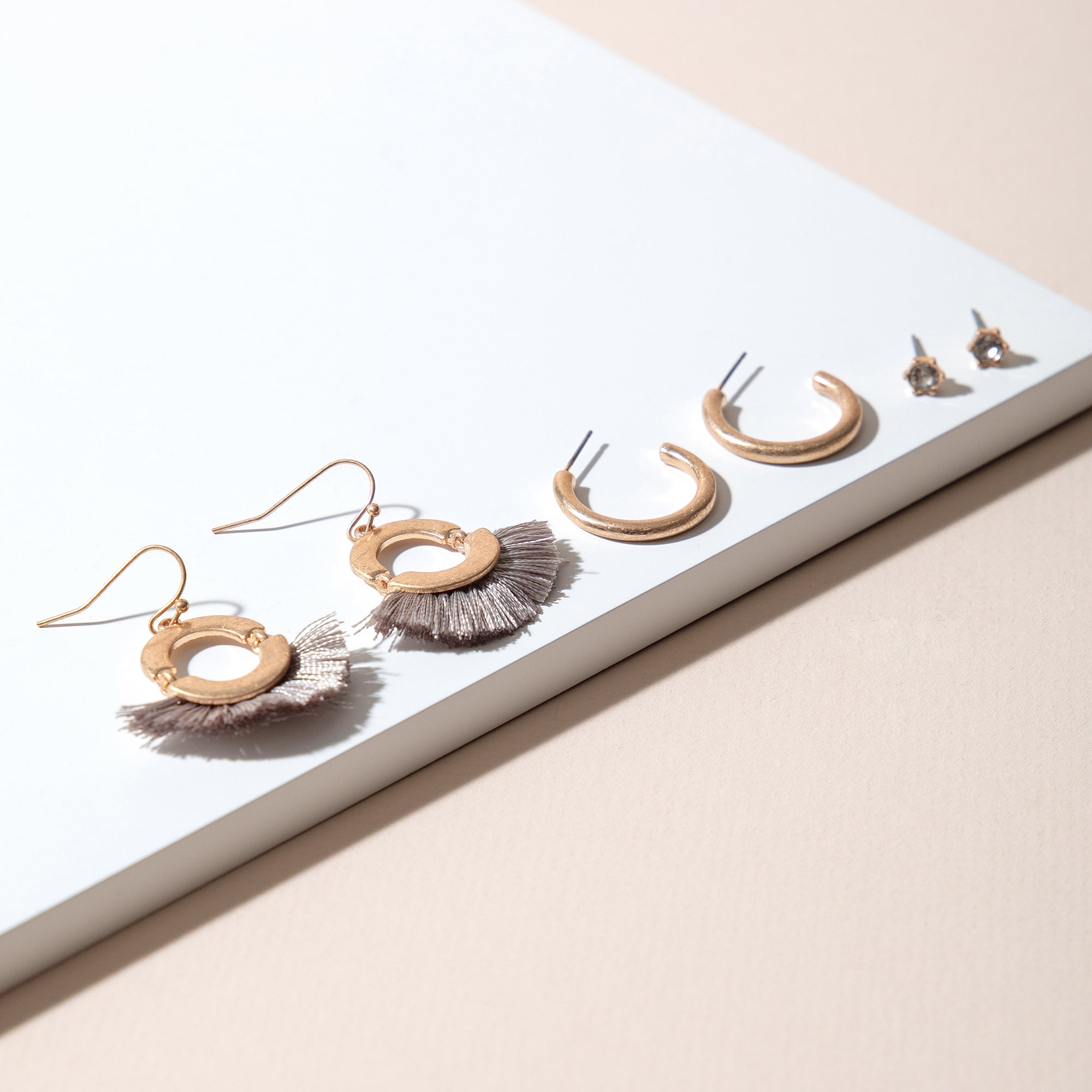 Tassel Hoop Earrings Set