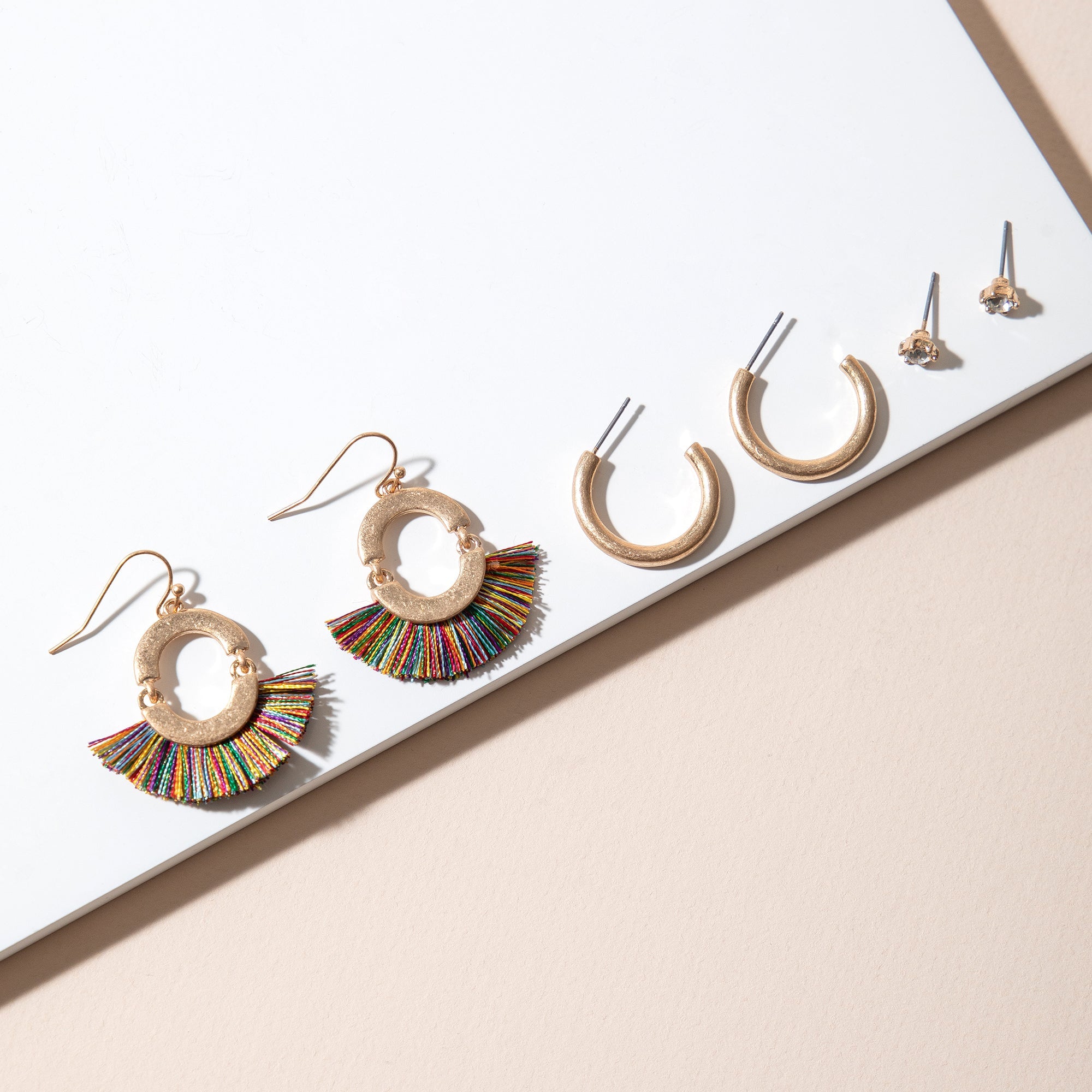 Tassel Hoop Earrings Set