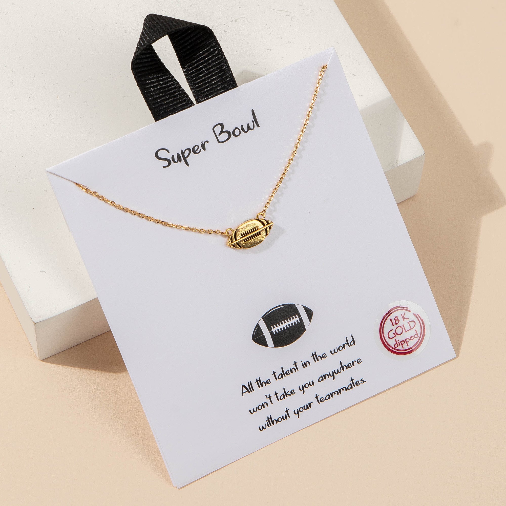Superbowl Football Charm Necklace