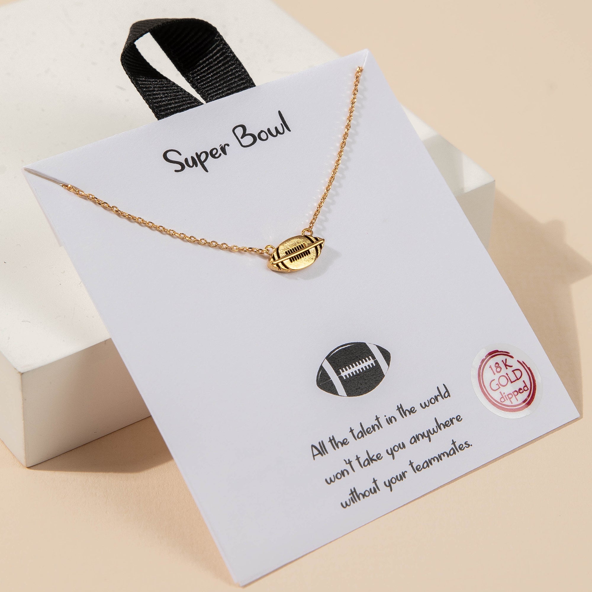Superbowl Football Charm Necklace