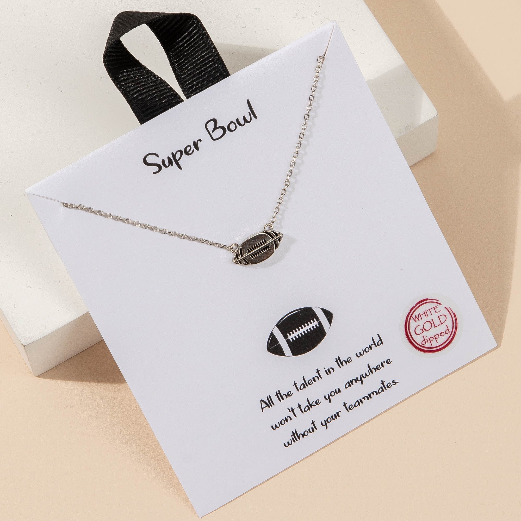 Superbowl Football Charm Necklace
