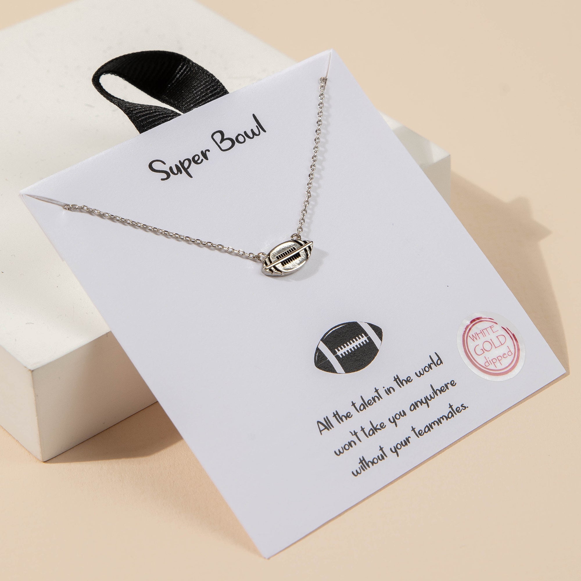 Superbowl Football Charm Necklace