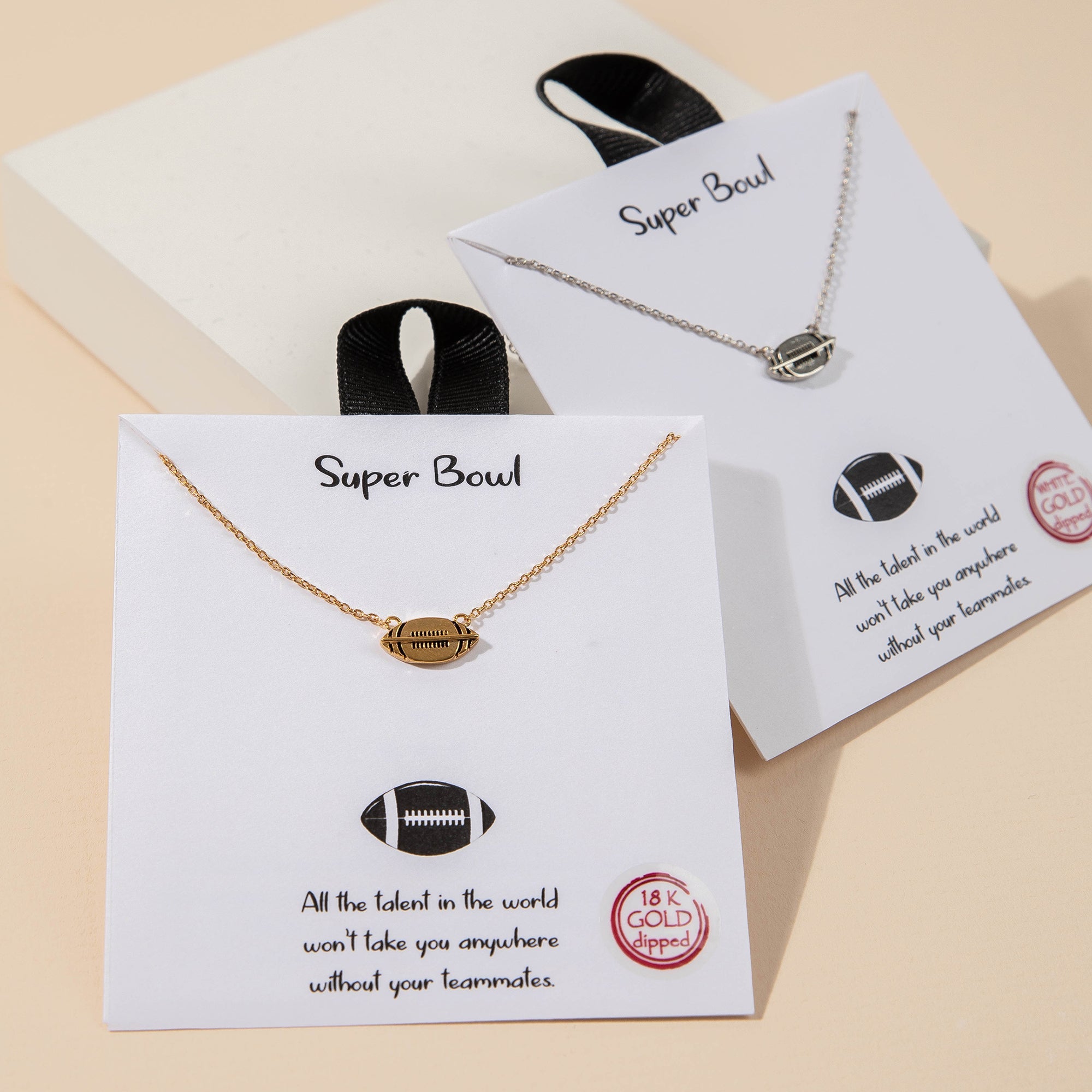 Superbowl Football Charm Necklace