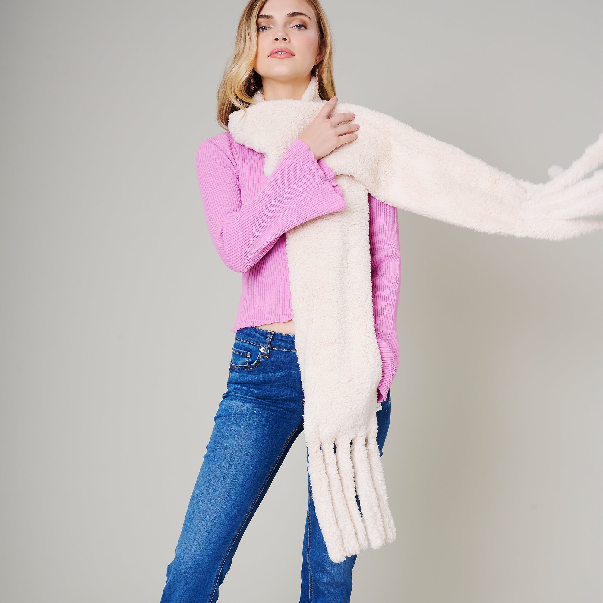 Fringe Soft Oblong Scarf