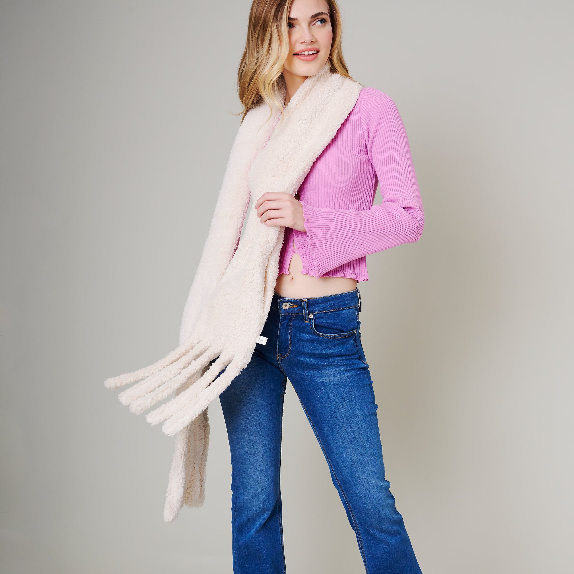 Fringe Soft Oblong Scarf