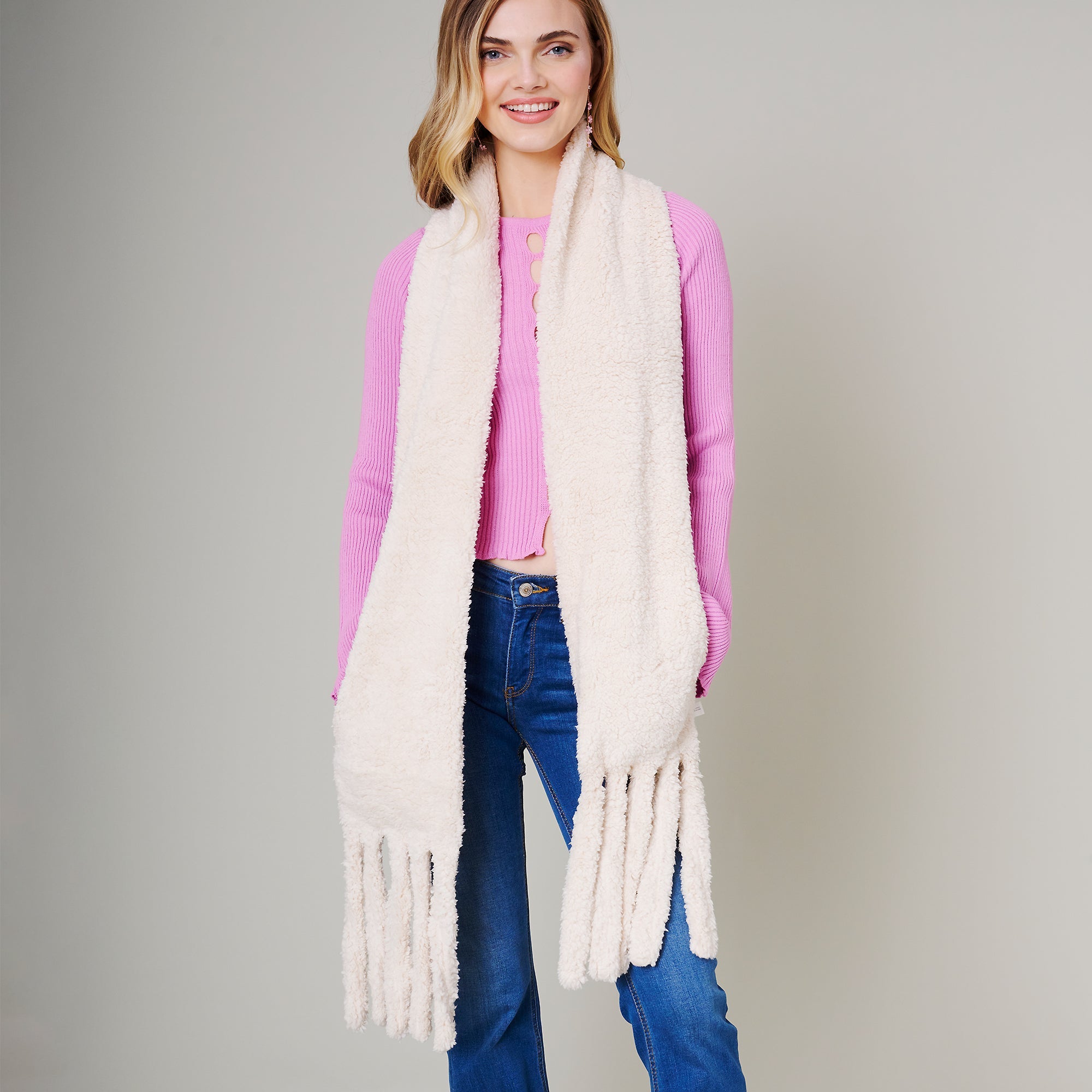 Fringe Soft Oblong Scarf